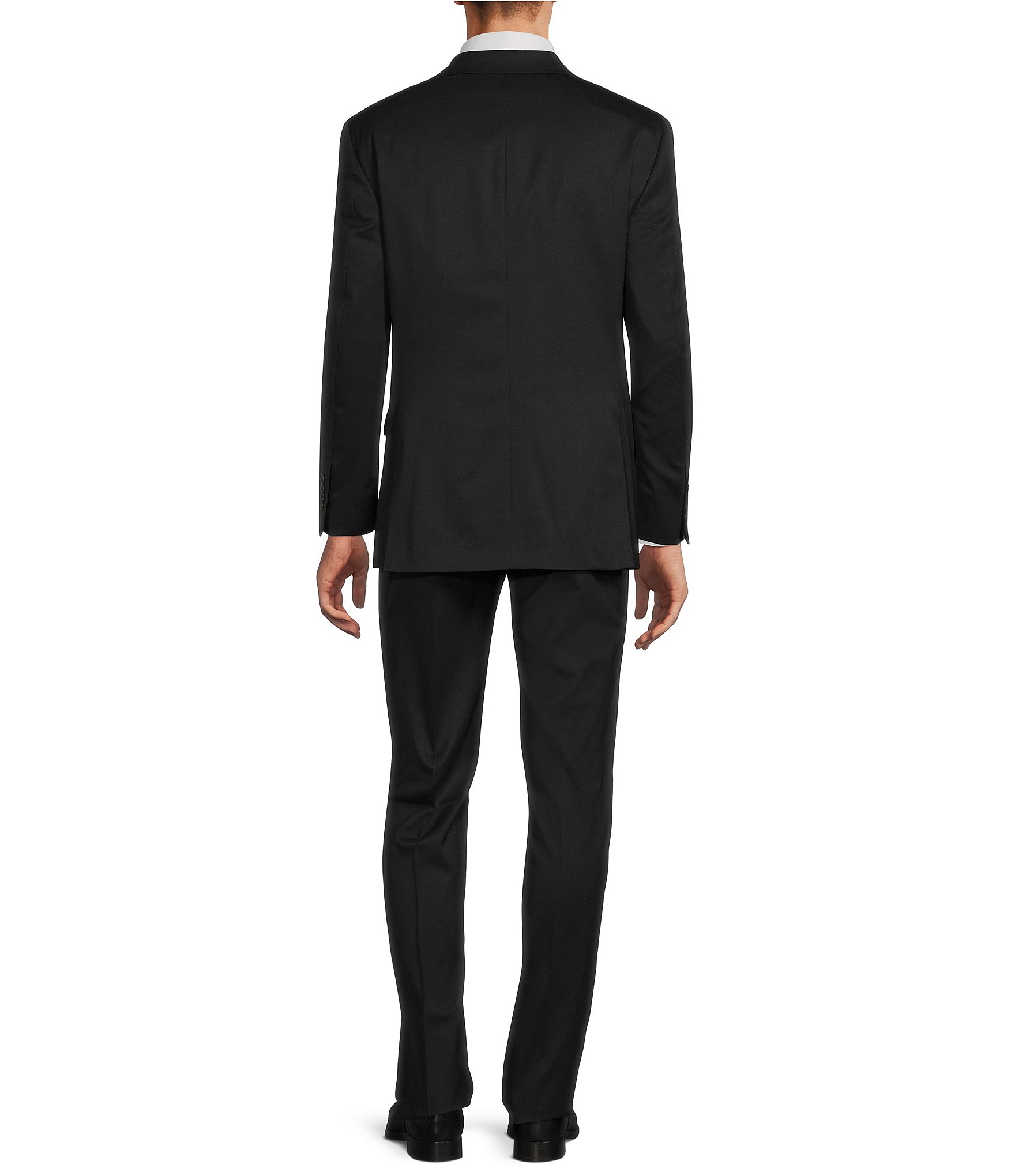 Hart Schaffner Marx Modern Fit Flat-Front Solid 2-Piece Suit