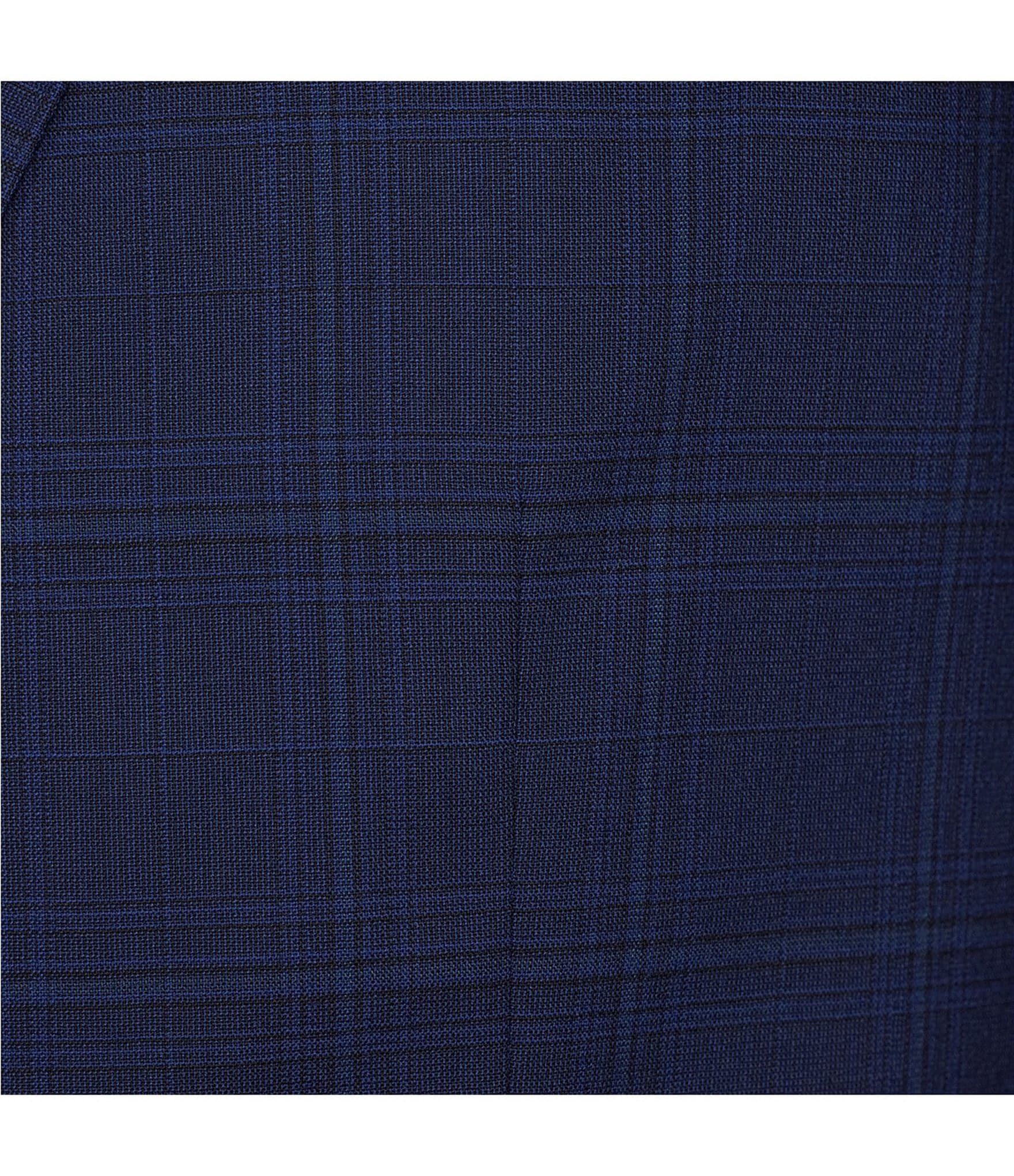 Hart Schaffner Marx New York Fit Flat Front Performance Plaid 2-Piece Suit