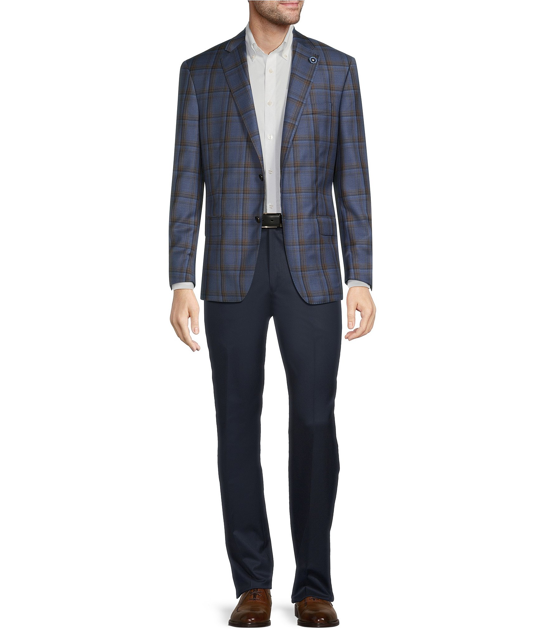 Hart Schaffner Marx New York Fit Open Plaid Pattern Sport Coat