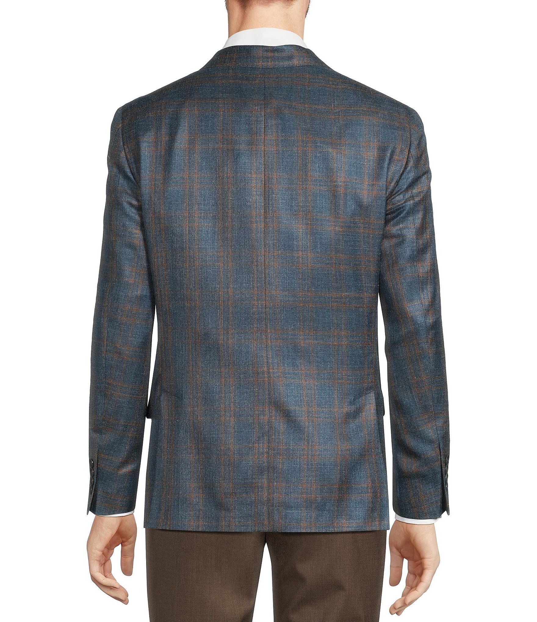 Hart Schaffner Marx New York Modern Fit Plaid Pattern Sport Coat