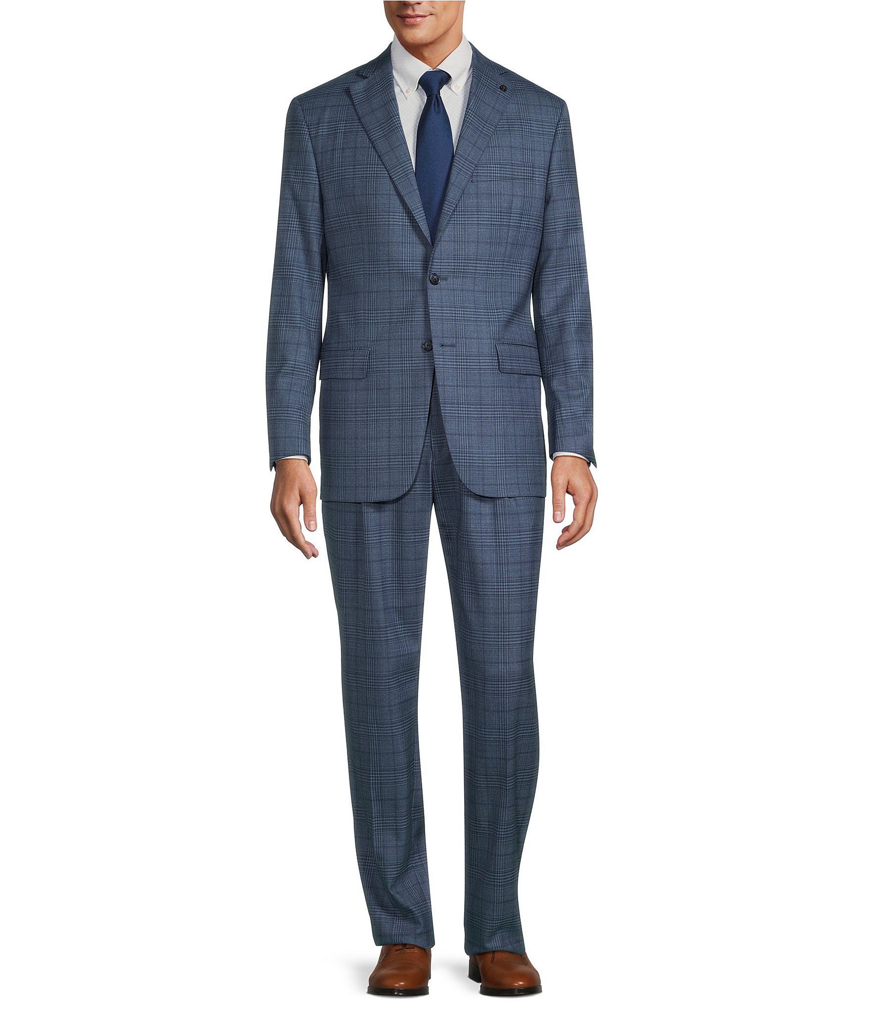 Hart Schaffner Marx Chicago Classic Fit Pleated Plaid 2-Piece Suit ...