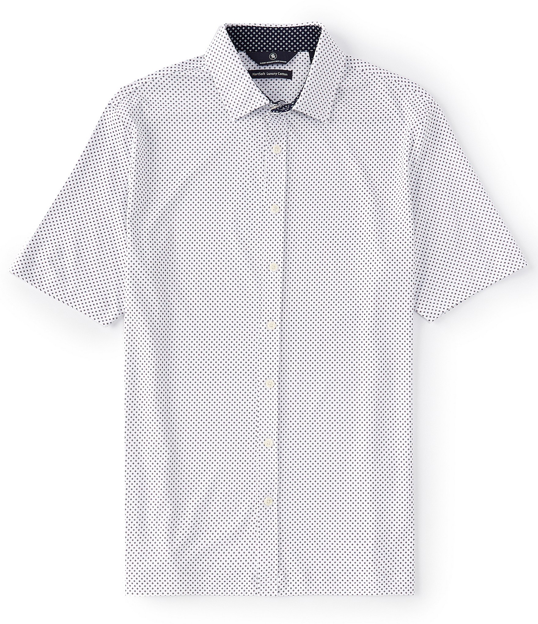 Hart Schaffner Marx Short Sleeve Diamond Print Coat Front Shirt | Dillard's