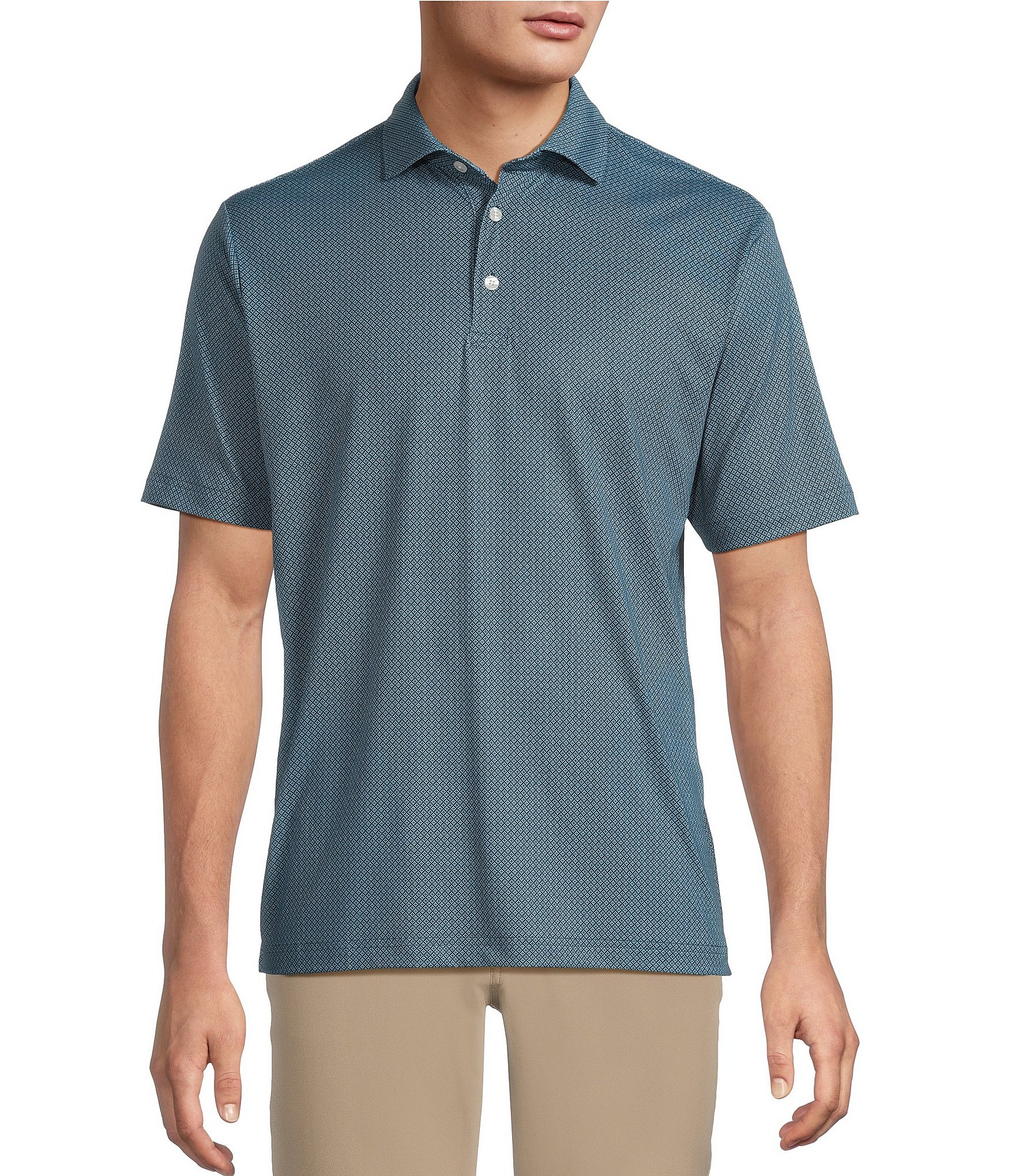 Hart Schaffner Marx Short Sleeve Luxury Performance Diamond Geo Shirt