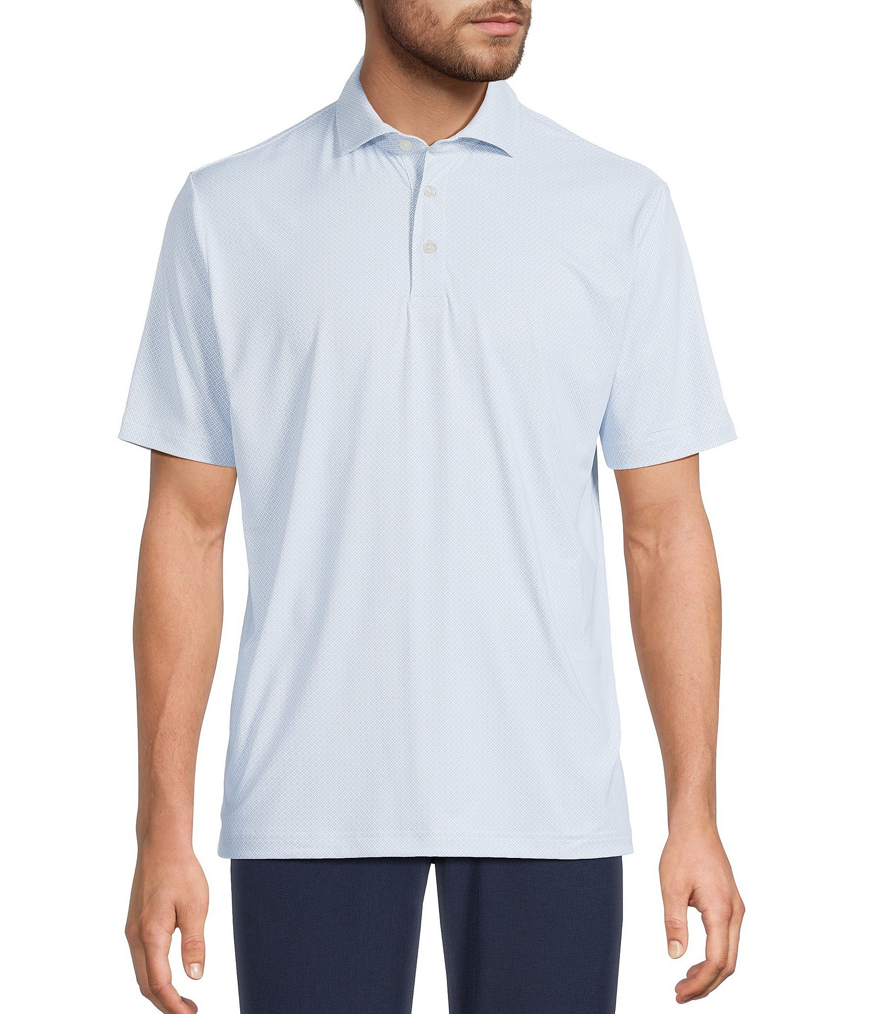 Hart Schaffner Marx Short Sleeve Luxury Performance Diamond Geo Shirt