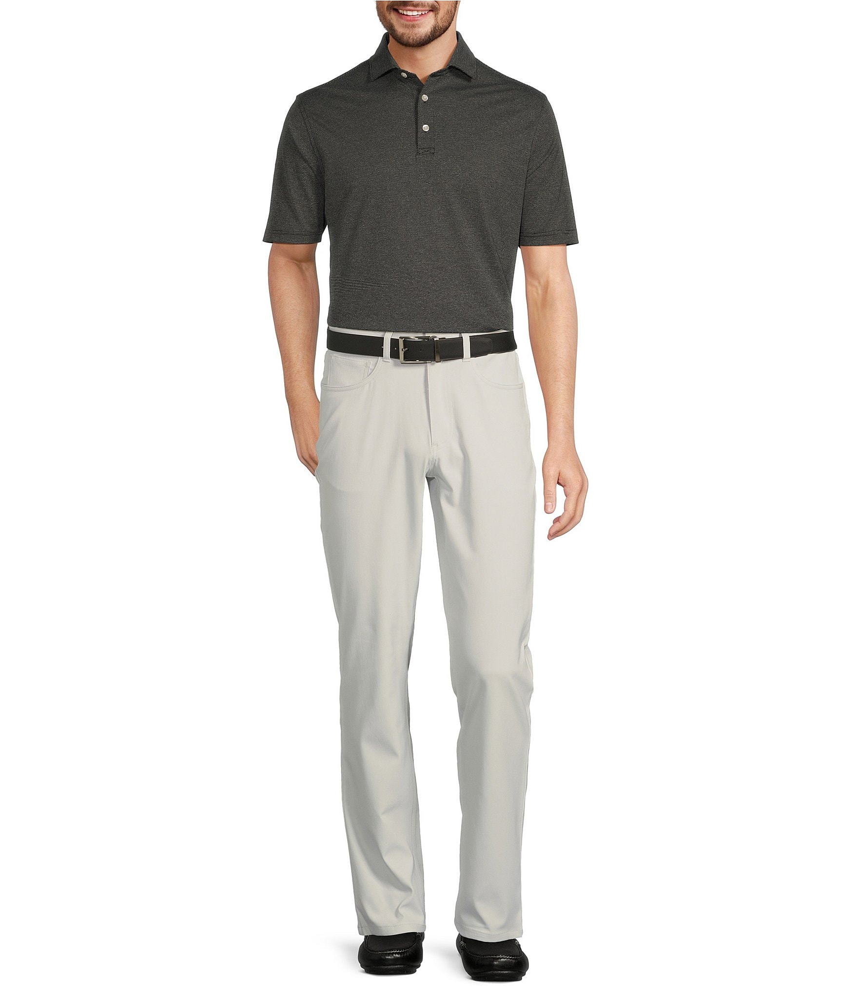 Hart Schaffner Marx Short Sleeve Luxury Performance Texture Polo Shirt
