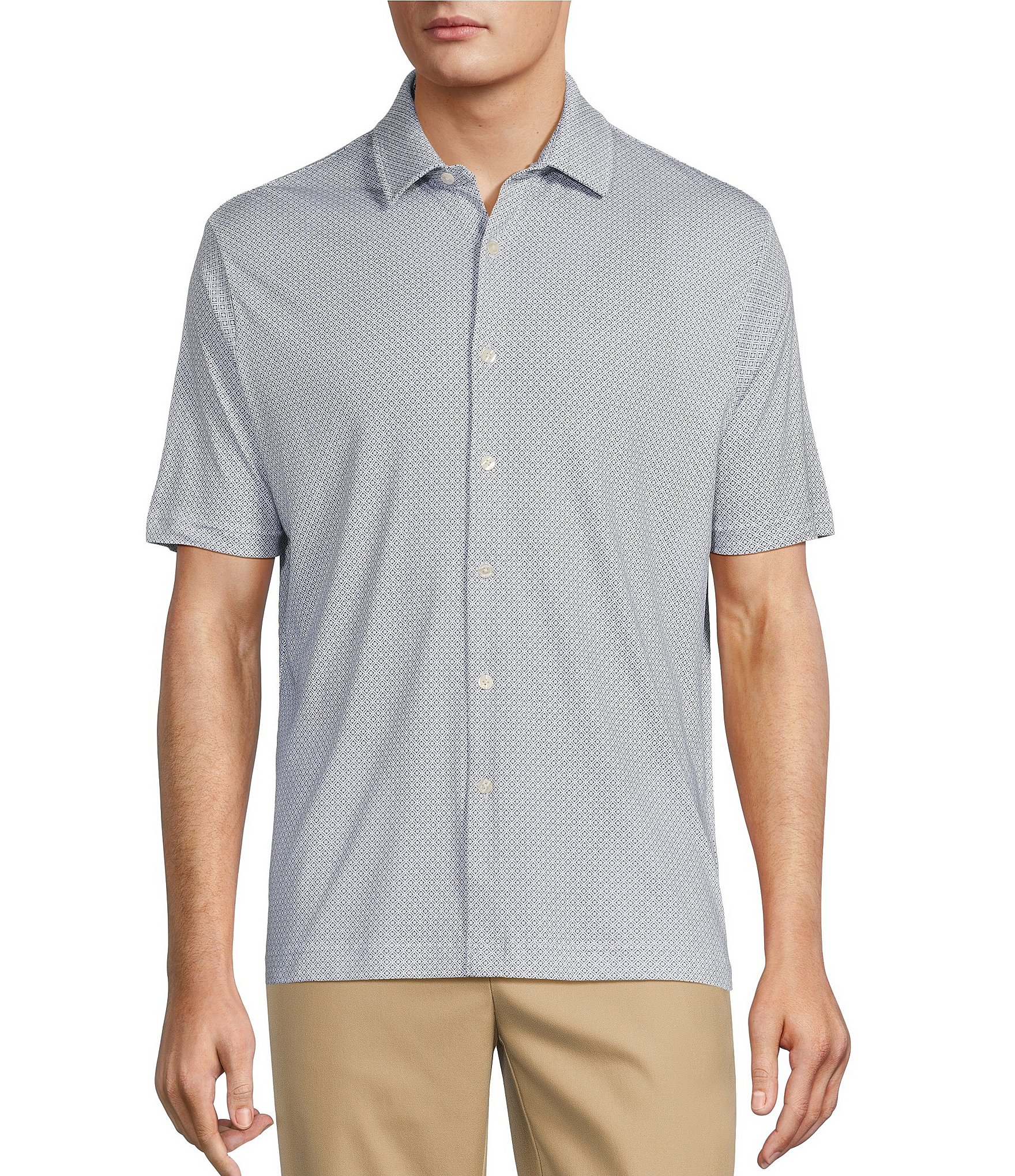 Hart Schaffner Marx Short Sleeve Spread Collar HartSoft Medallion ...