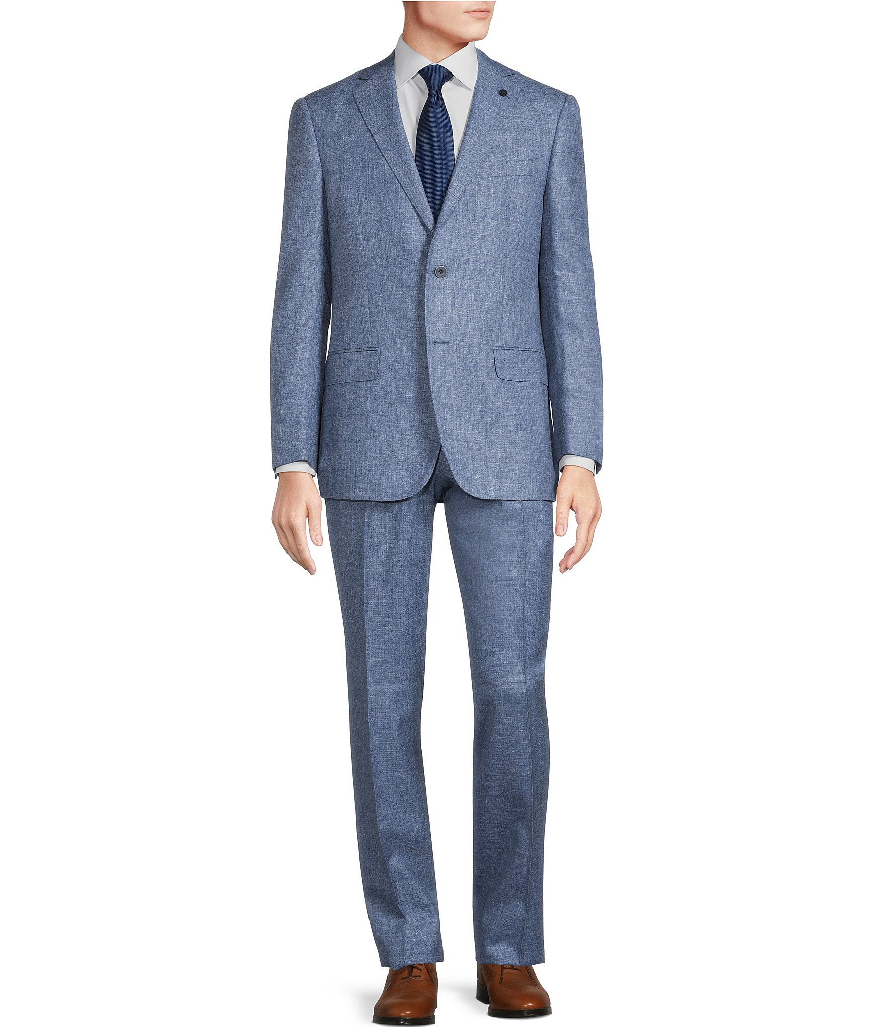 Hart Schaffner Marx Solid Blue Classic Fit Wool Blend 2-Piece Suit |  Dillard's