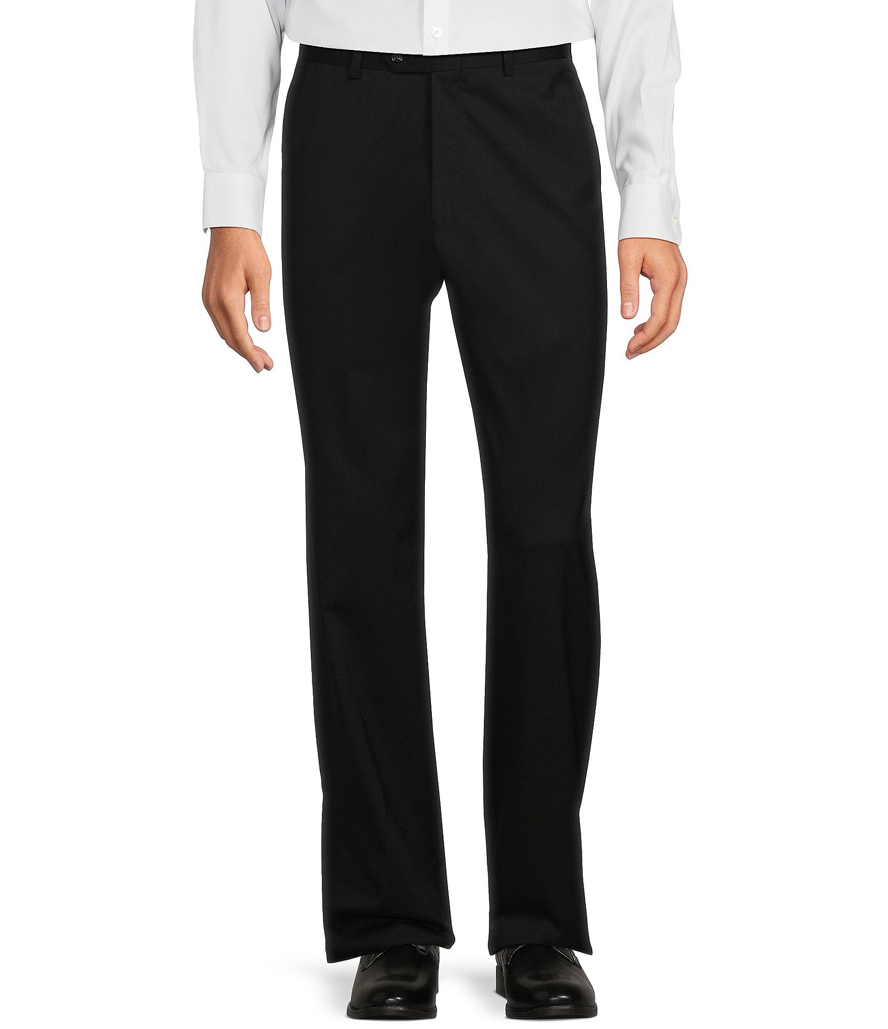 Hart Schaffner Marx Chicago Classic Fit Flat Front Solid Dress Pants