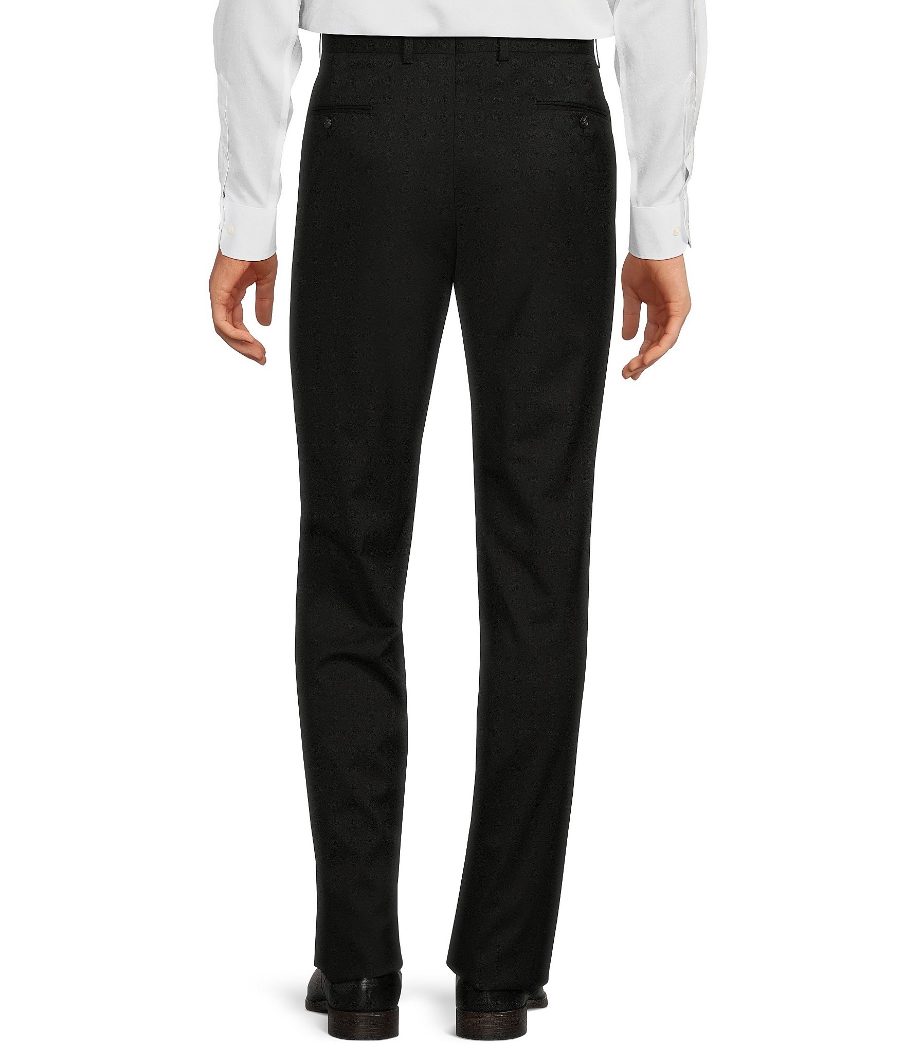 Hart Schaffner Marx Chicago Classic Fit Flat Front Solid Dress Pants