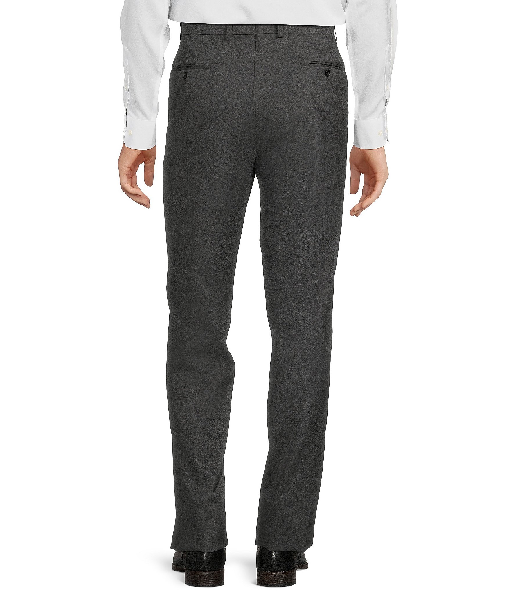 Hart Schaffner Marx Chicago Classic Fit Flat Front Solid Dress Pants