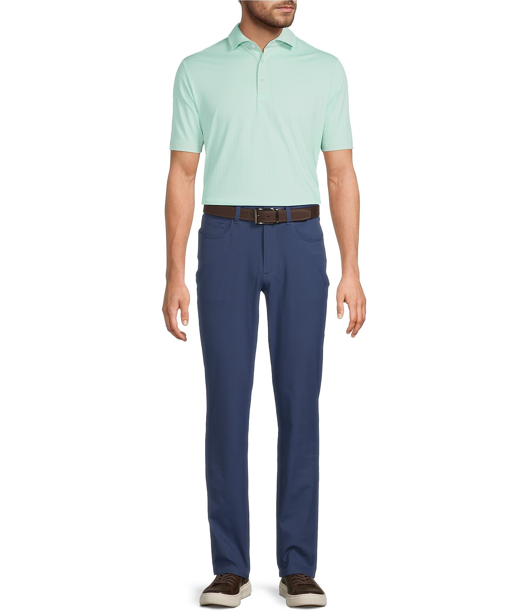 Hart Schaffner Marx Luxury Performance The Driver Short Sleeve Solid Textured Polo
