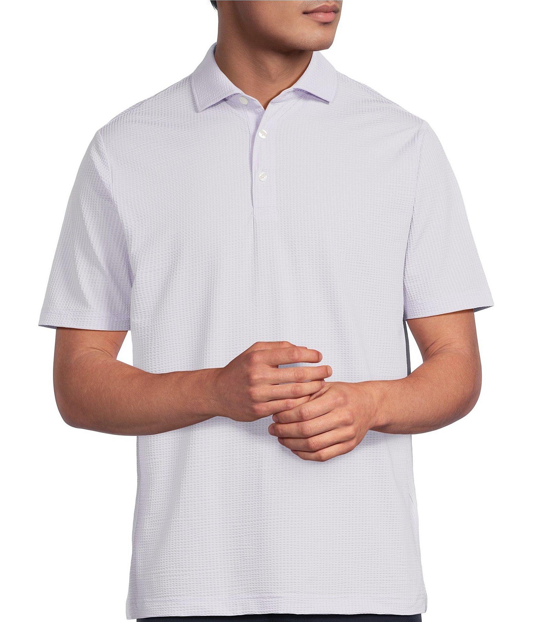 Hart Schaffner Marx The Driver Luxury Performance Short Sleeve Solid Textured Polo