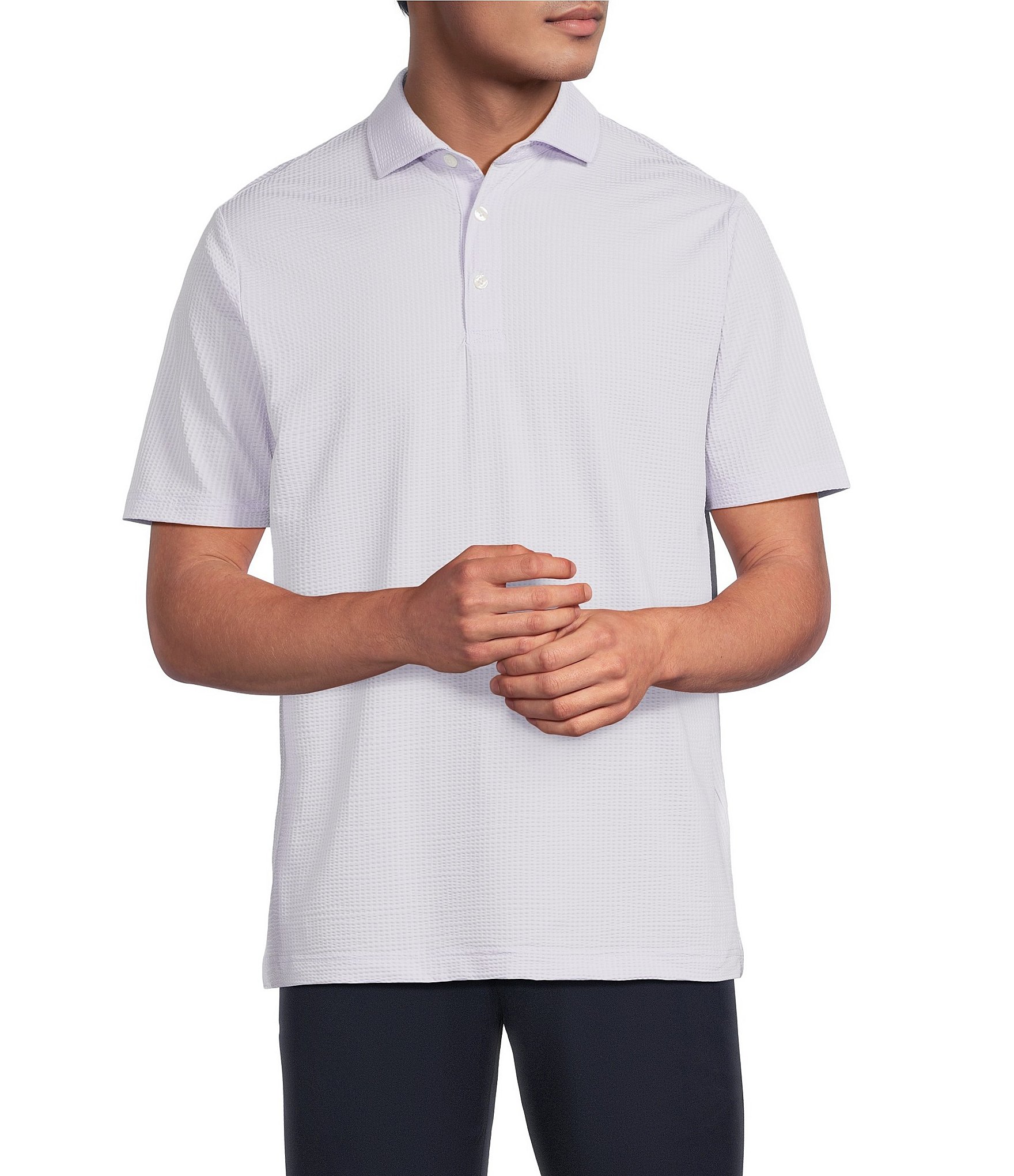 Hart Schaffner Marx Luxury Performance The Driver Short Sleeve Solid Textured Polo