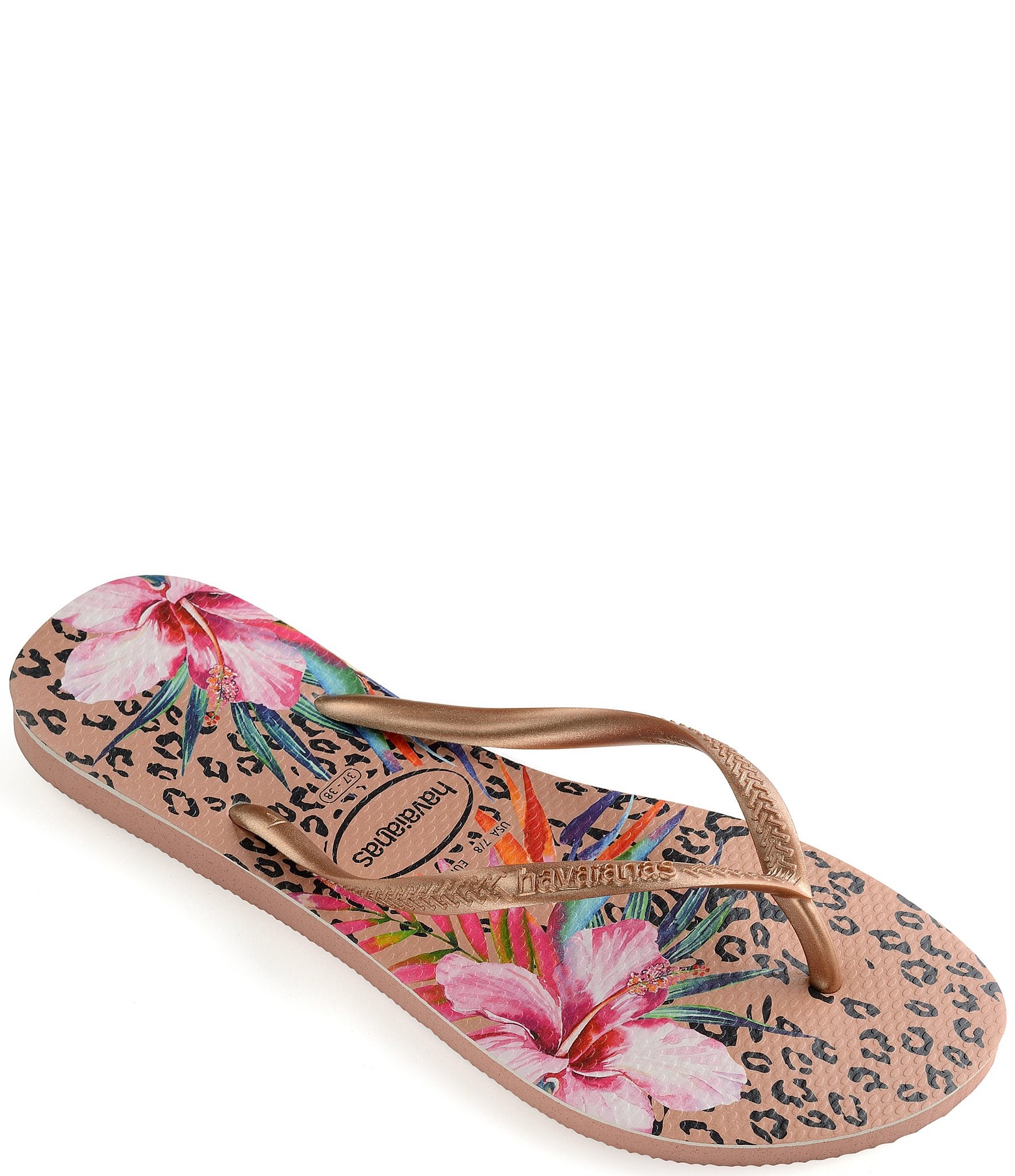 Havaianas Slim Animal Floral Thong Flip Flops