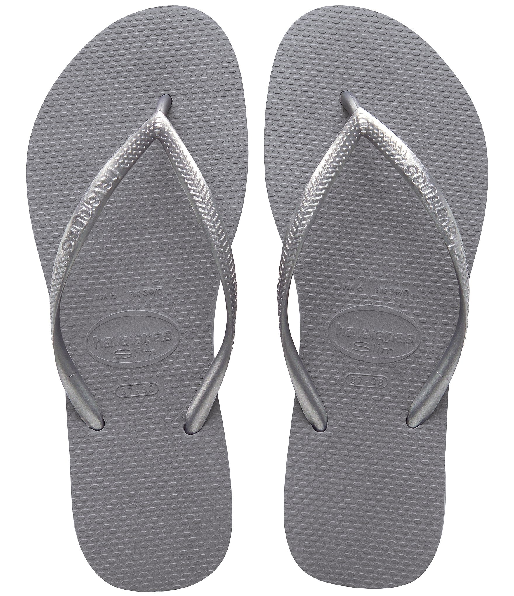 gray flip flops