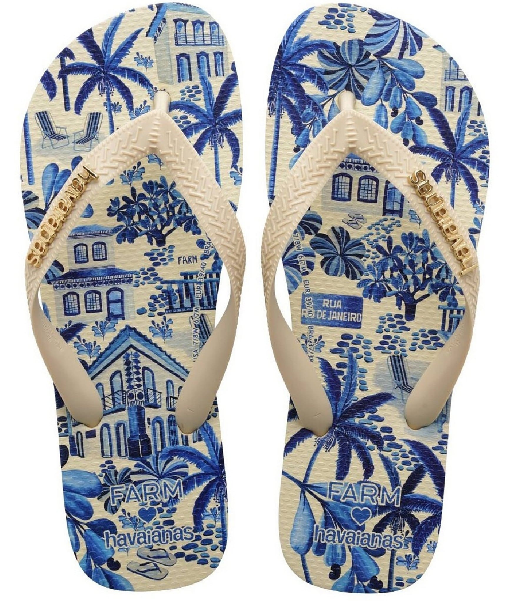 Havaianas x FARM Rio Blue Street Flip Flops | Dillard's