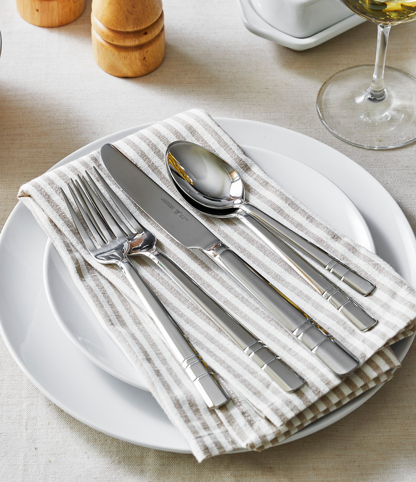 Henckels Madison Square 18/10 Stainless Steel Flatware Set, Service for 12
