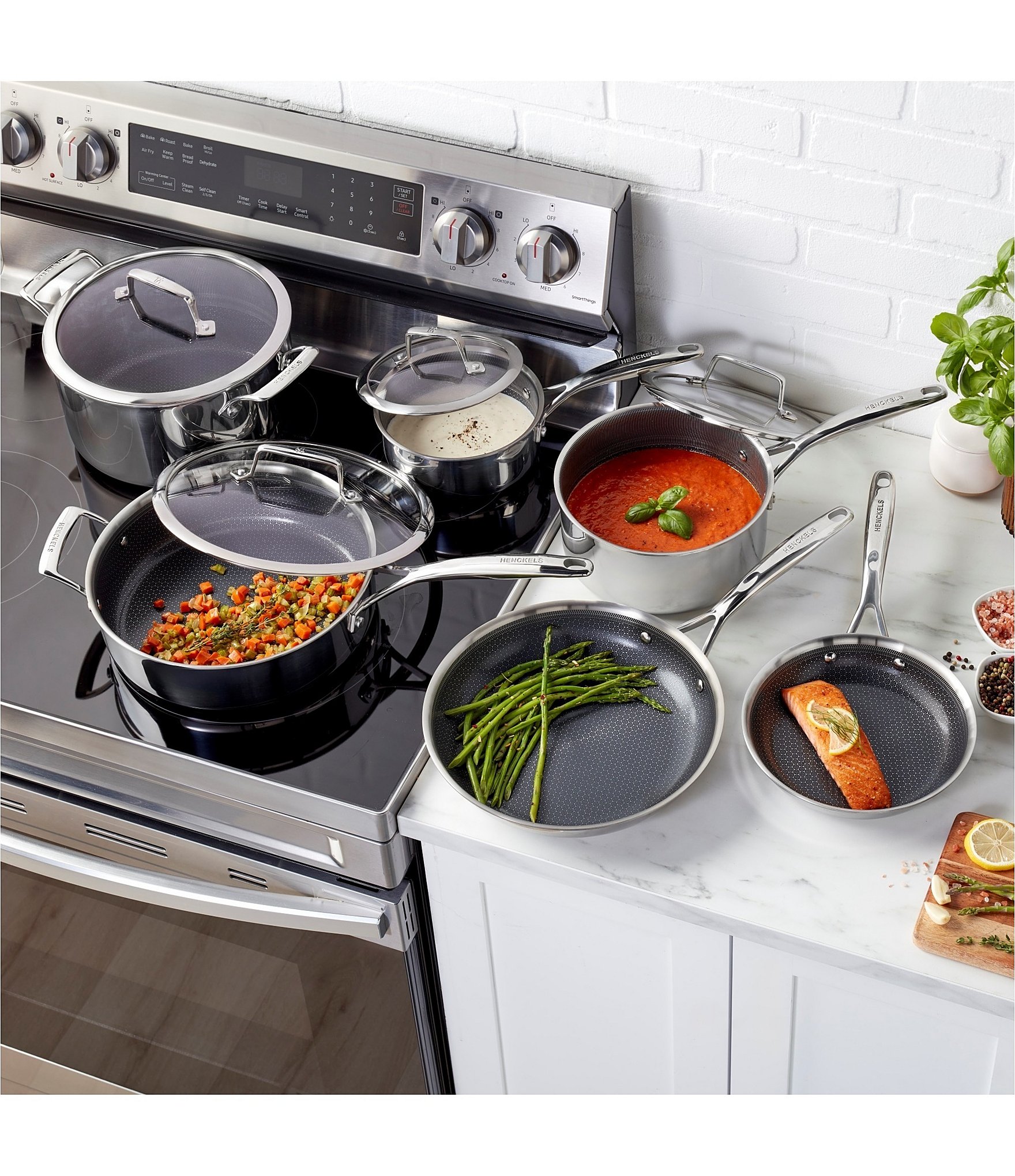 Henckels Paradigm Ceramic 10-Piece Stainless Steel Dual Performance Cookware Set