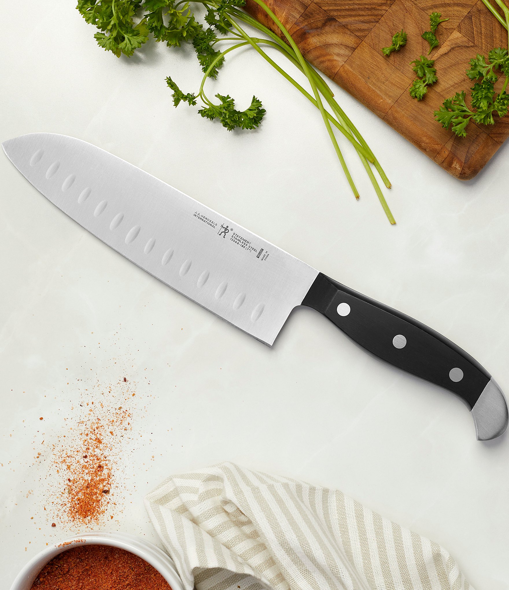 Henckels Statement 7-inch Hollow Edge Santoku Knife