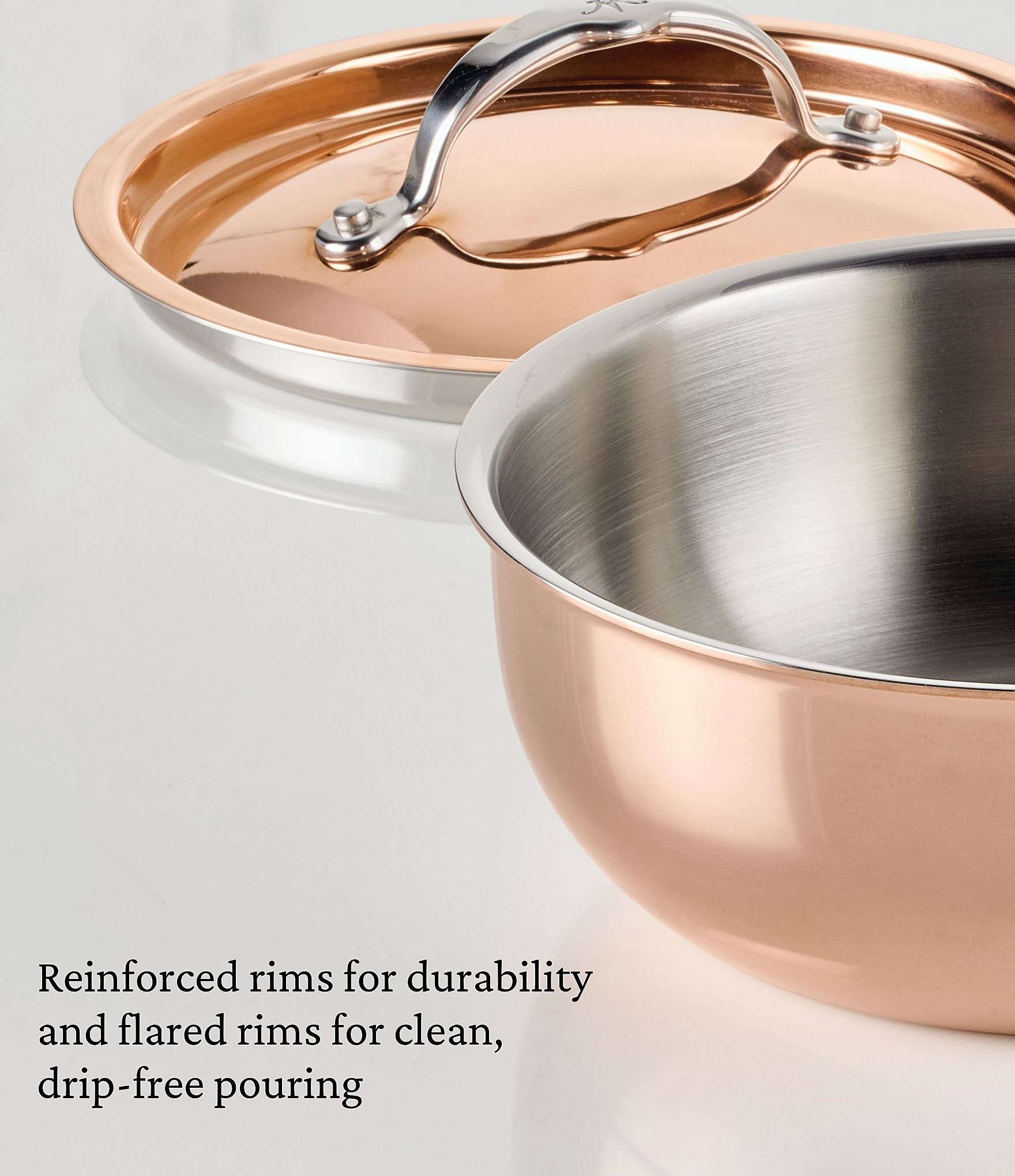 Hestan CopperBond® Aura™ 2.0qt Professional Copper Saucier With Lid