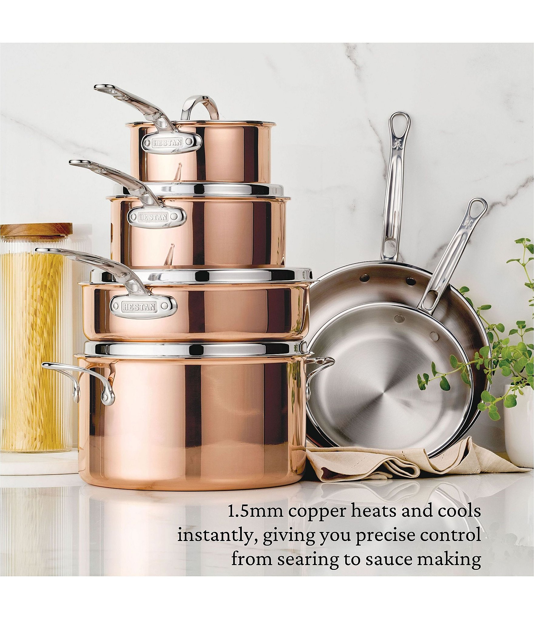 Hestan CopperBond® Aura™ -Quart Professional Copper Saucepan With Lid
