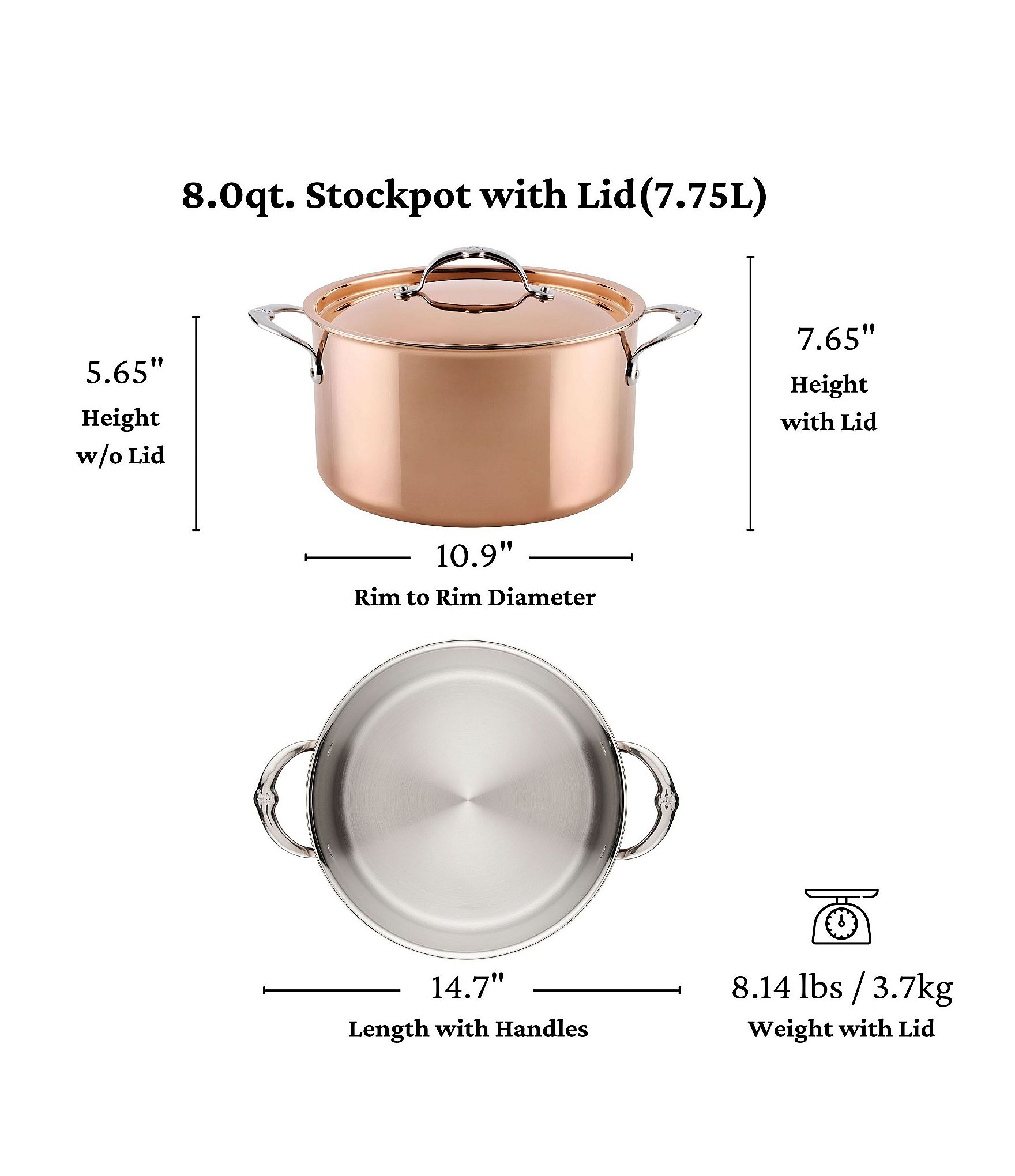 Hestan CopperBond® Aura™ Professional Copper Stockpot With Lid