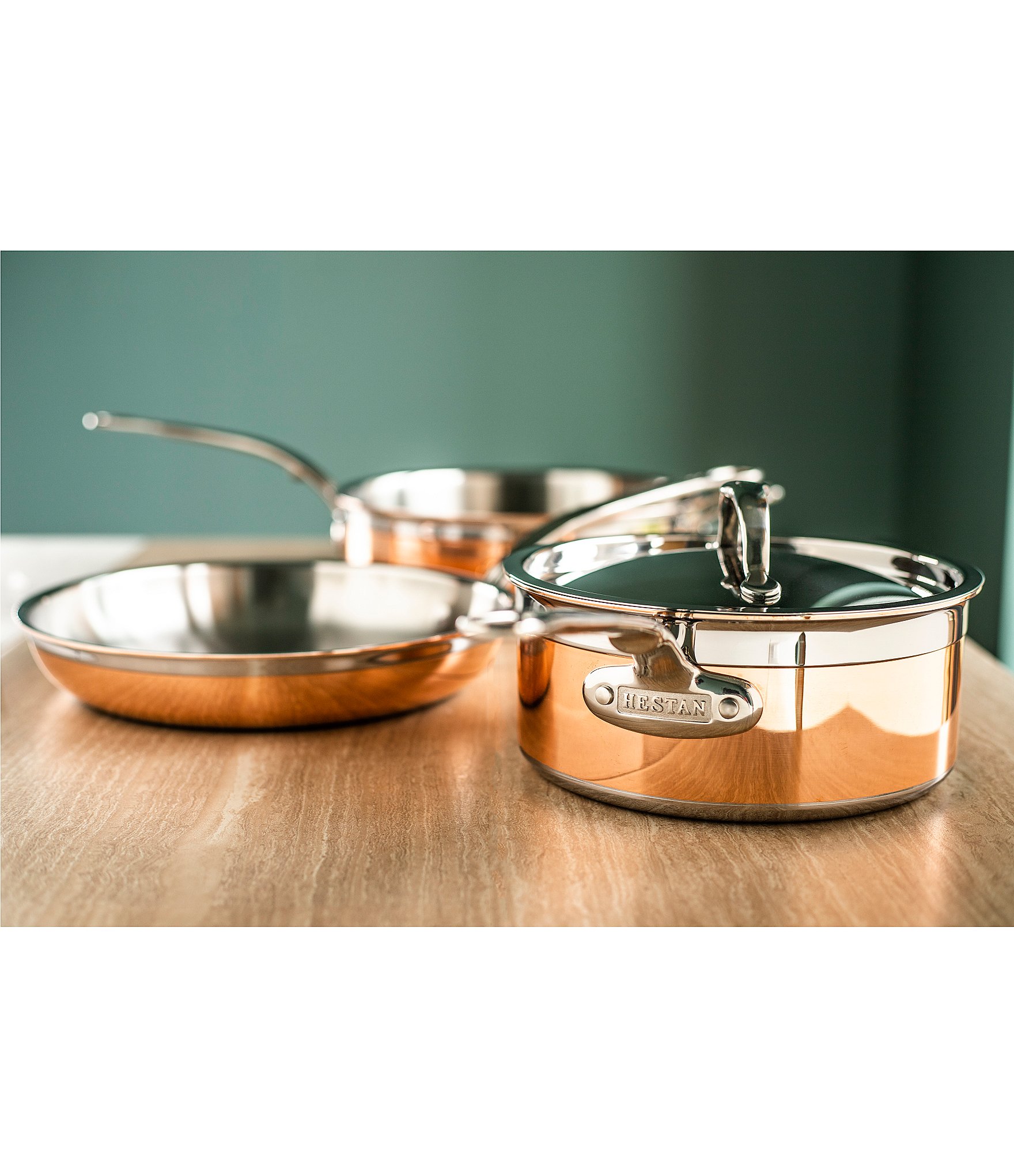Hestan CopperBond Induction Copper Skillet, 11#double;
