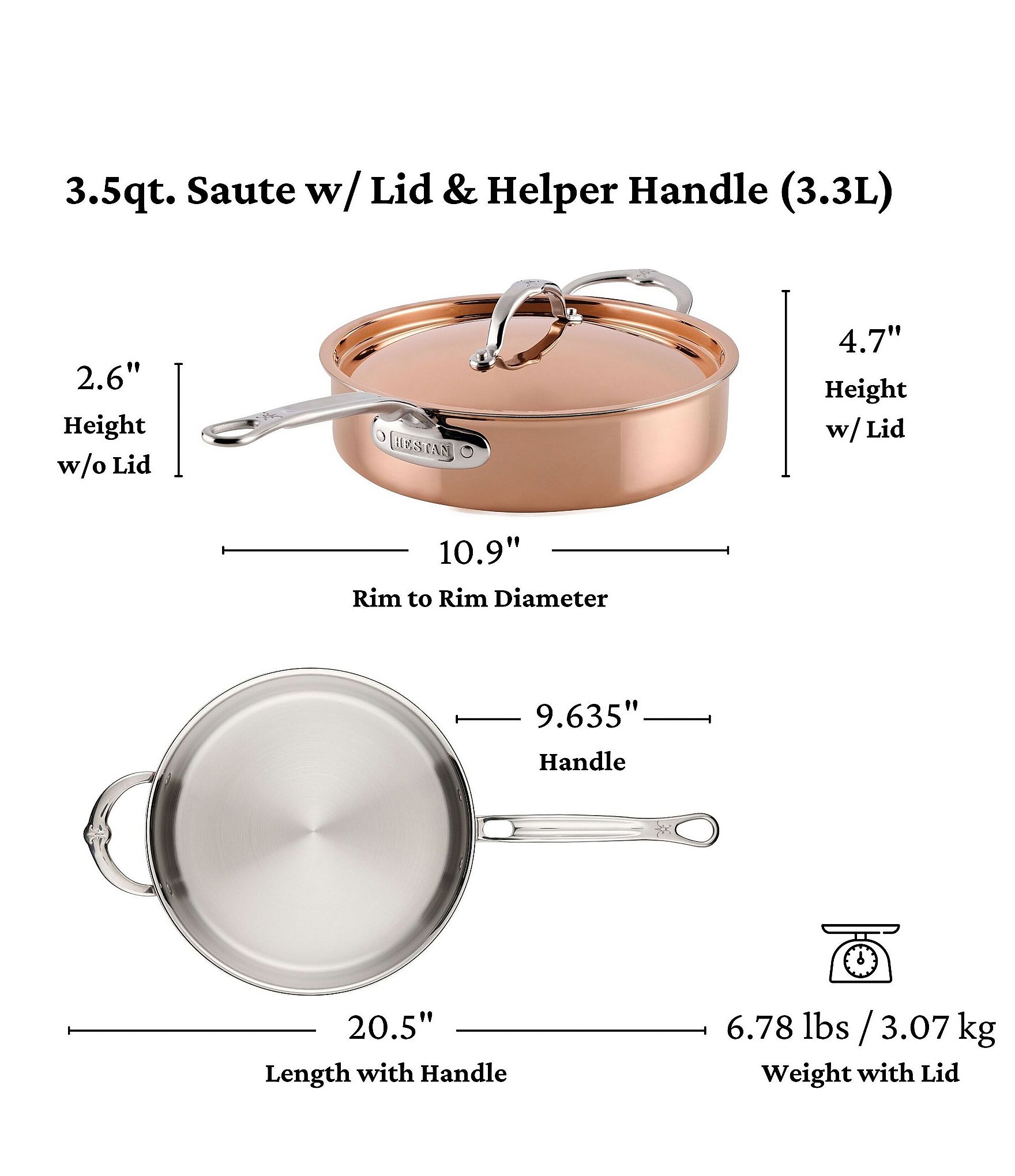 Hestan CopperBond® Aura™ 10-Piece Professional Copper Cookware Set