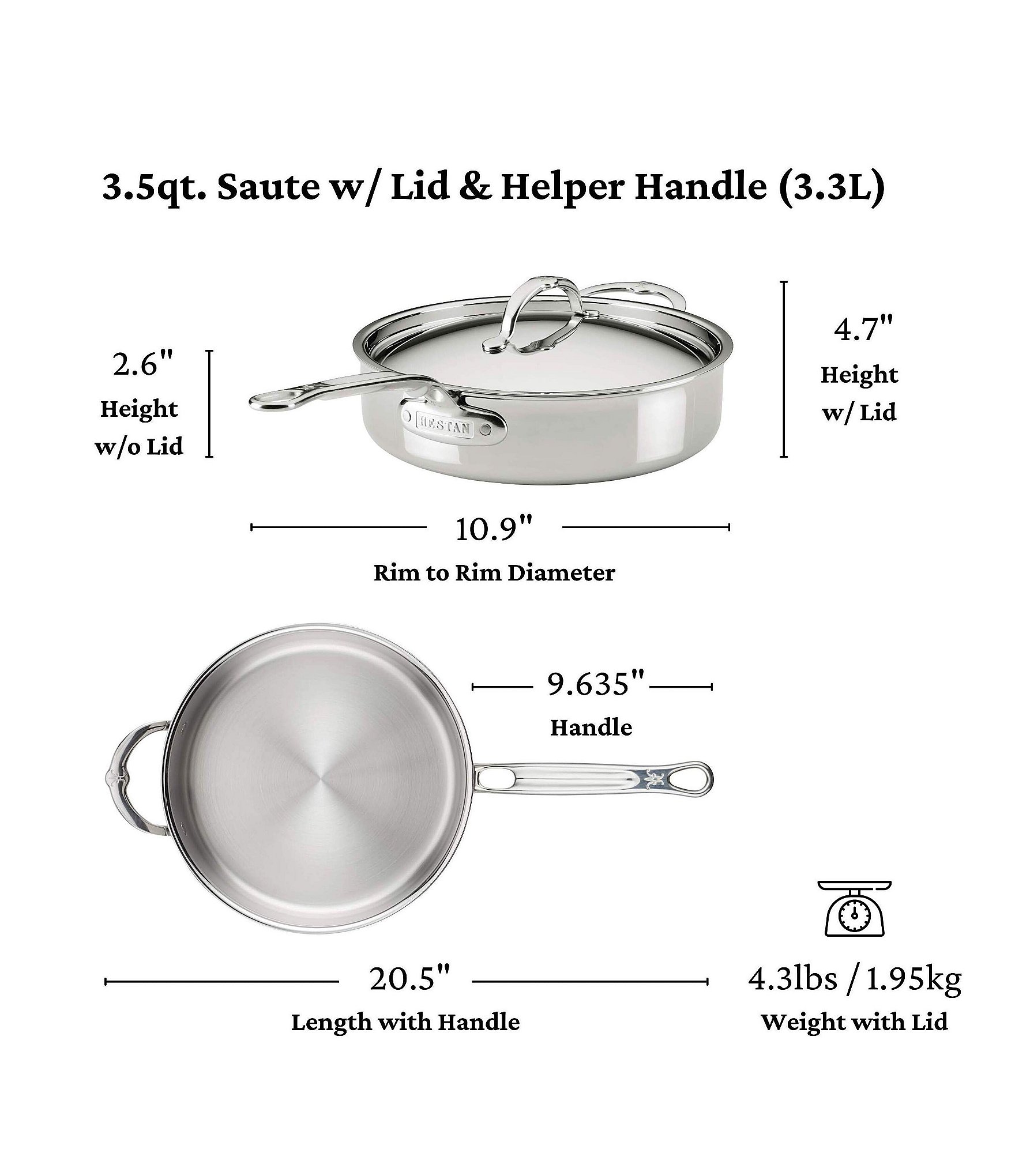 Hestan ProBond® Luxe -Piece Professional Clad Stainless Steel Cookware Set