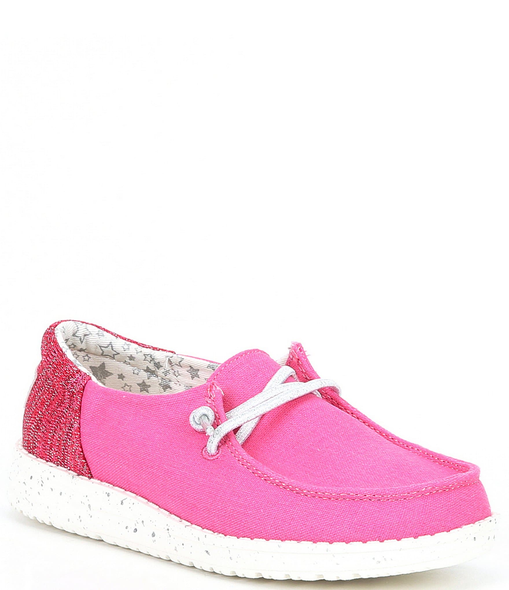 HEYDUDE Girls' Wendy Funk Fuxia Knit Detail Washable Sneakers (Youth ...