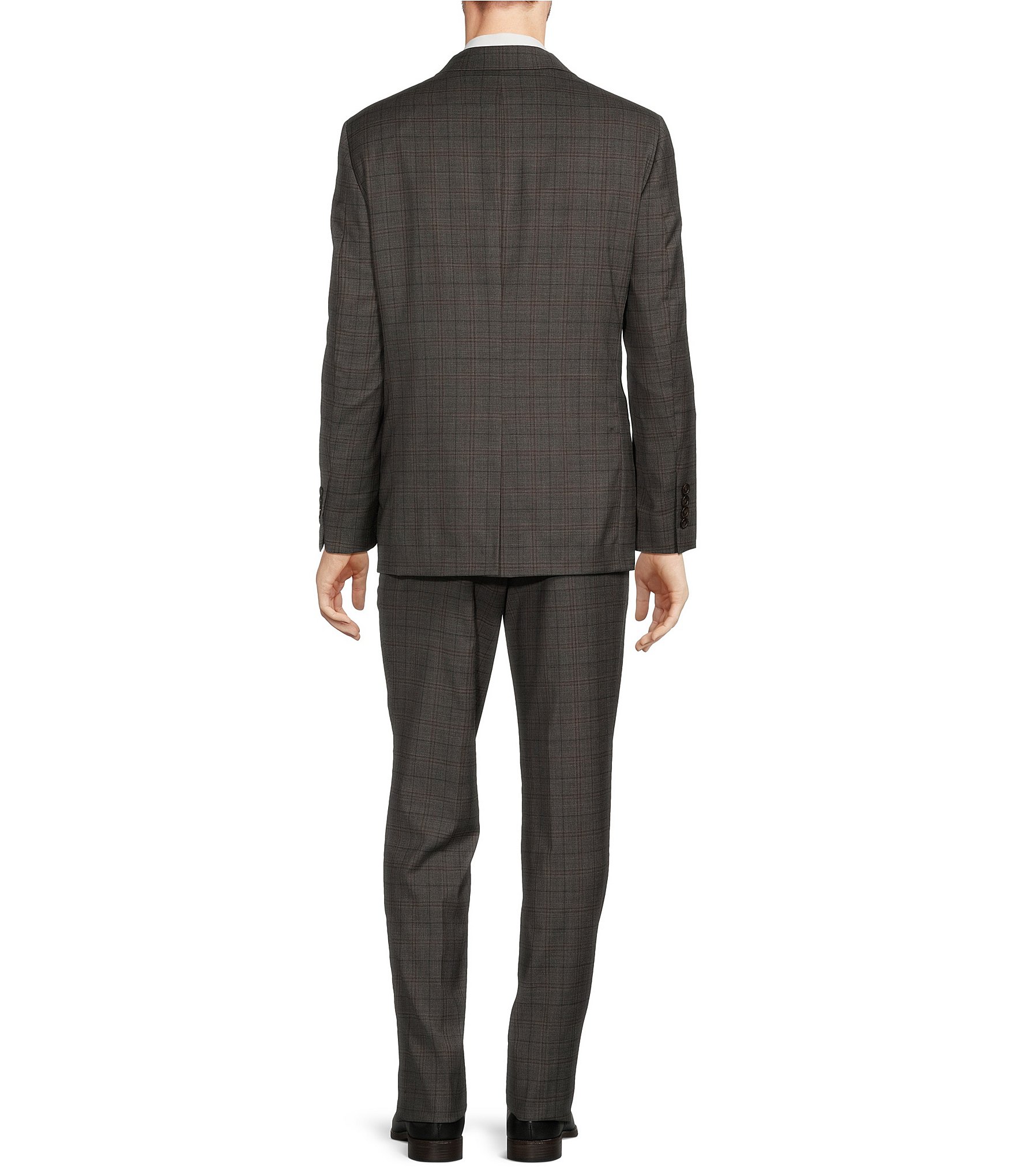 Hickey Freeman Classic Fit 2-Reverse Pleat Plaid Pattern 2-Piece Suit