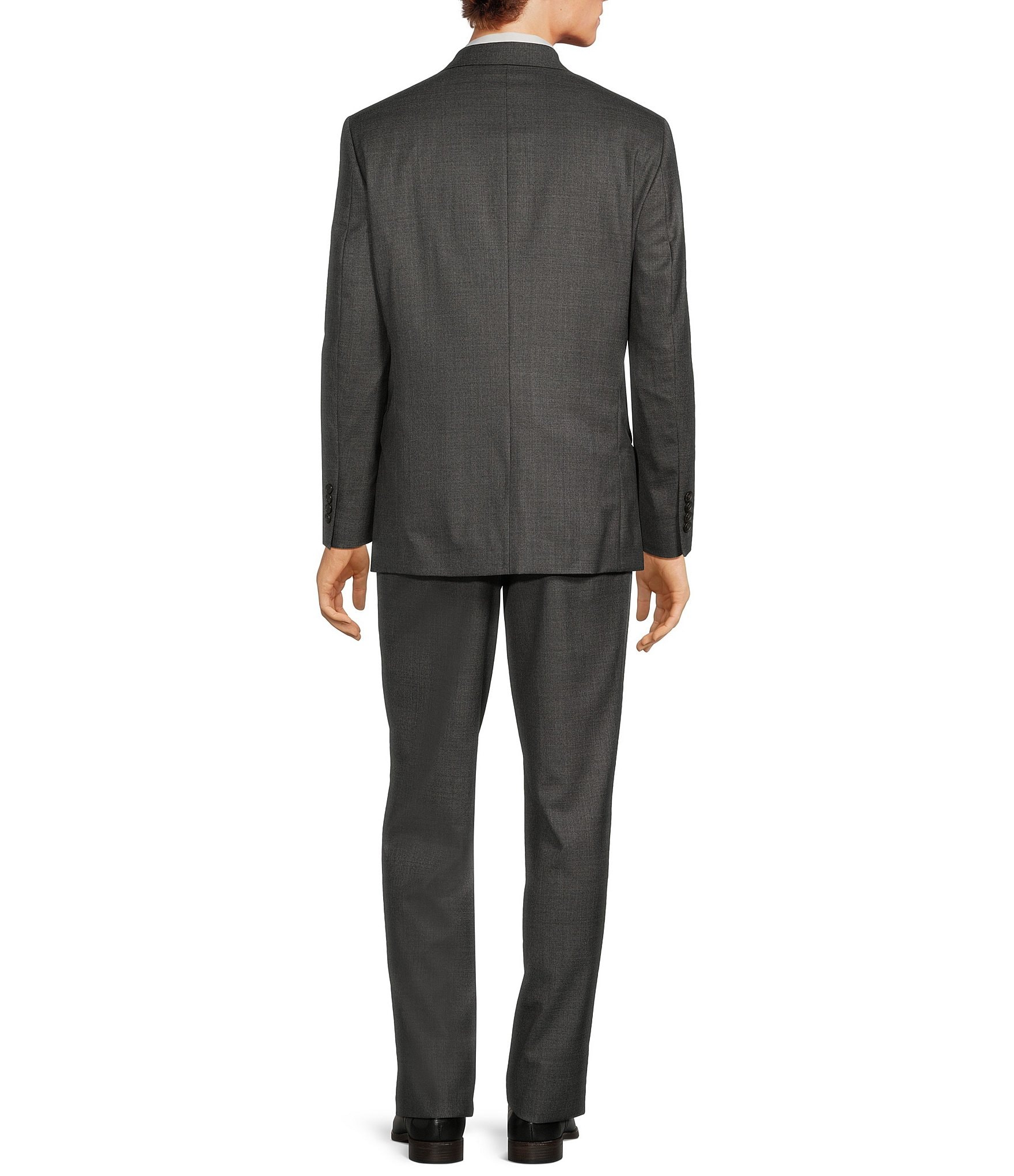 Hickey Freeman Classic Fit 2-Reverse Pleat Sharkskin Pattern 2-Piece Suit