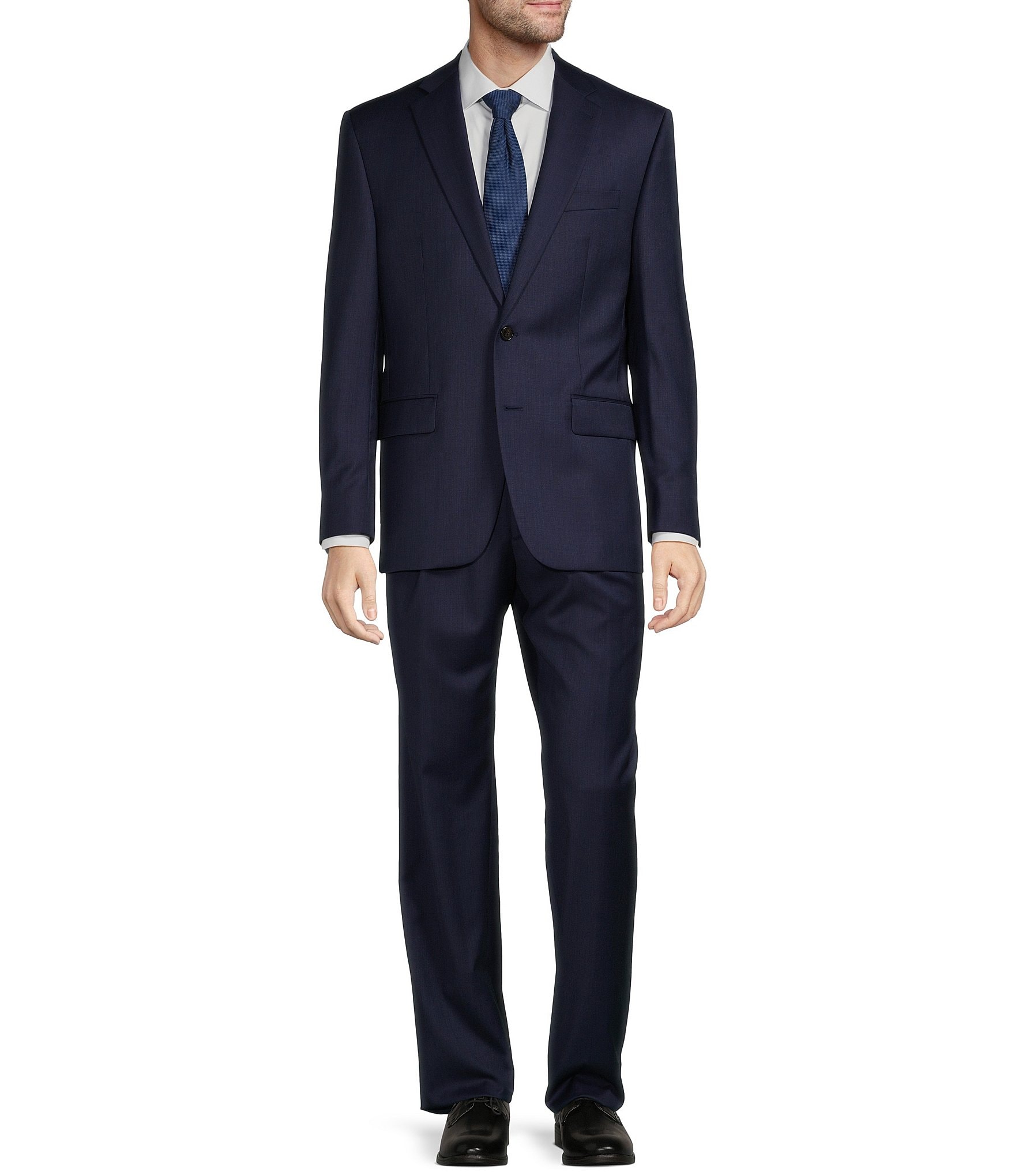 Hickey Freeman Classic Fit 2 Reverse Pleat Solid Pattern 2 Piece Suit Dillard s