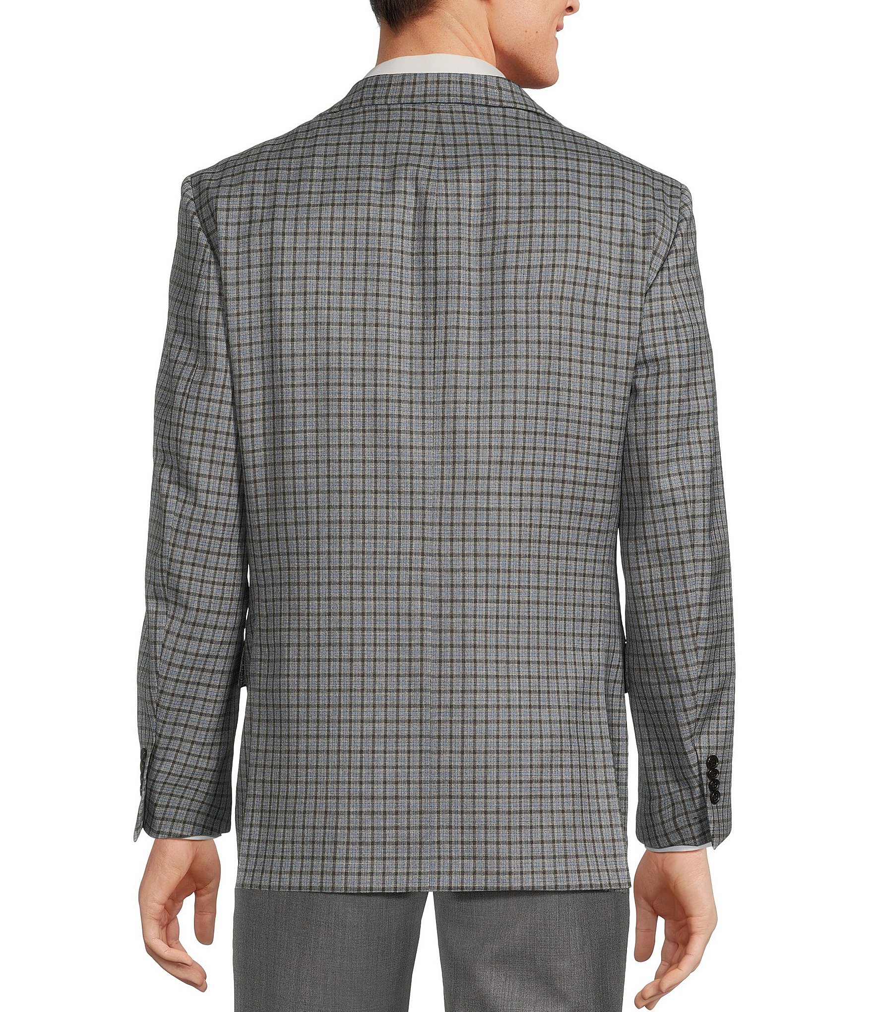 Hickey Freeman Classic Fit Check Windowpane Pattern Sport Coat