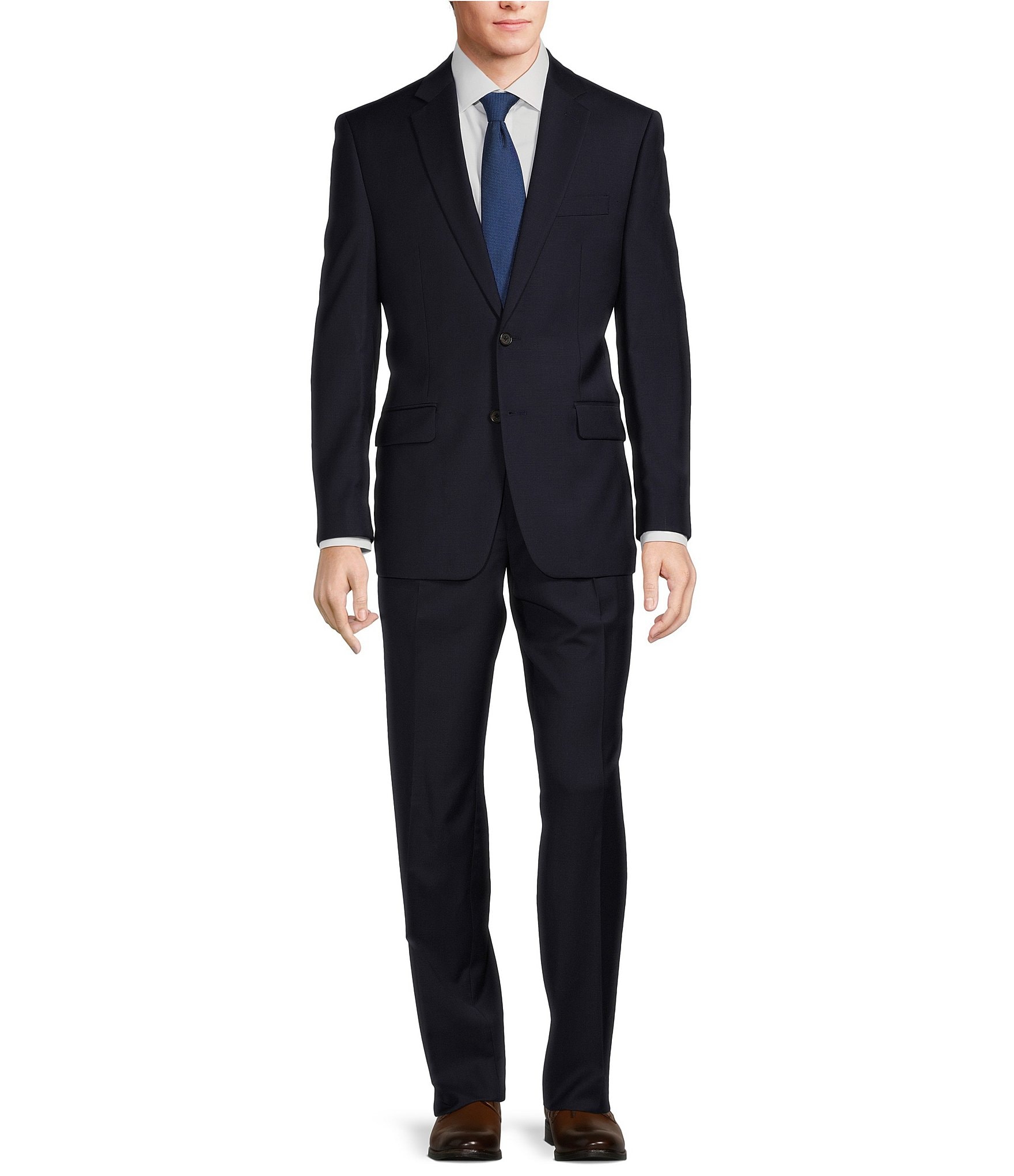 Hickey Freeman Classic Fit Double Pleated Solid 2-Piece Suit | Dillard's