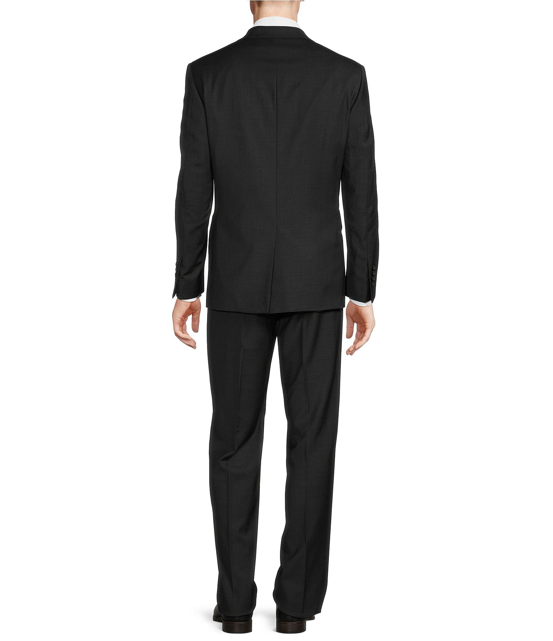 Hickey Freeman Classic Fit Double Pleated Solid 2-Piece Suit