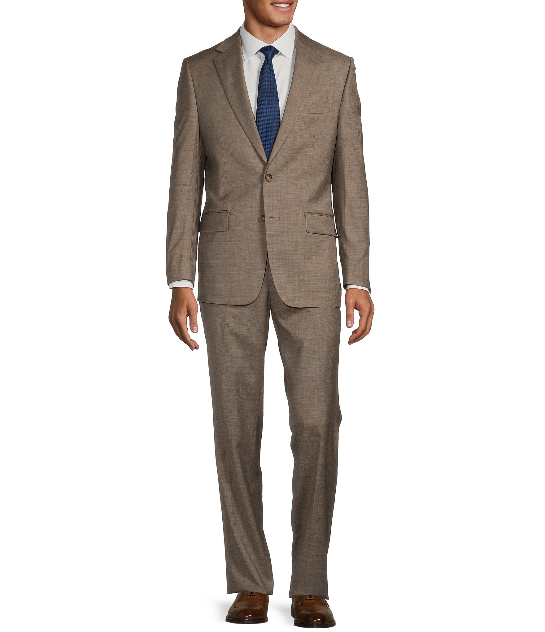 Hickey Freeman Classic Fit Flat Front Sharkskin Pattern 2-Piece Suit ...