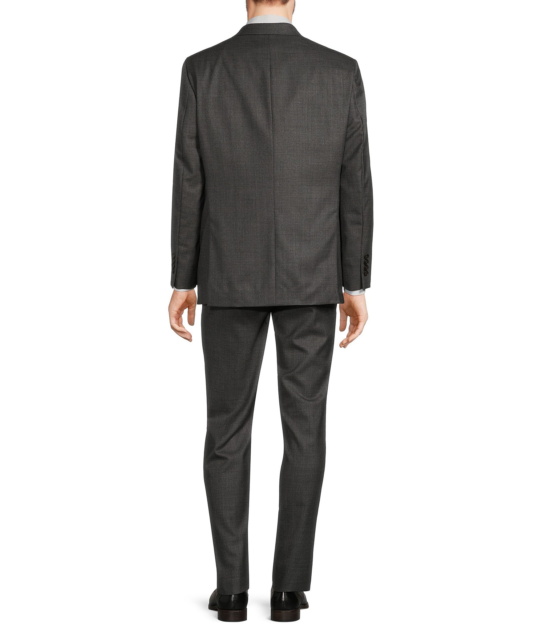 Hickey Freeman Classic Fit Flat Front Sharkskin Pattern 2-Piece Suit