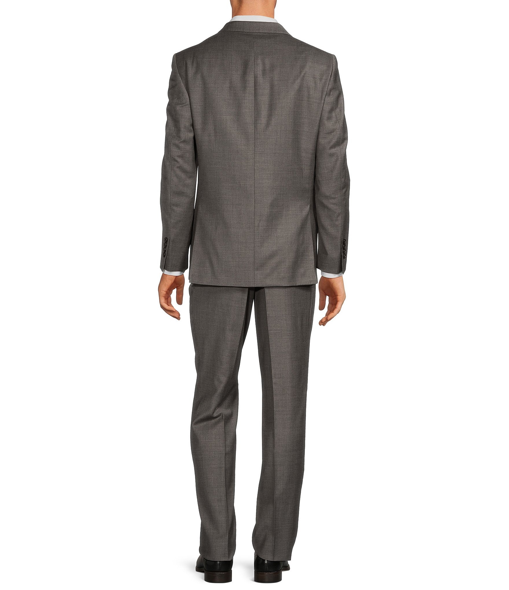 Hickey Freeman Classic Fit Flat Front Solid Pattern 2-Piece Suit