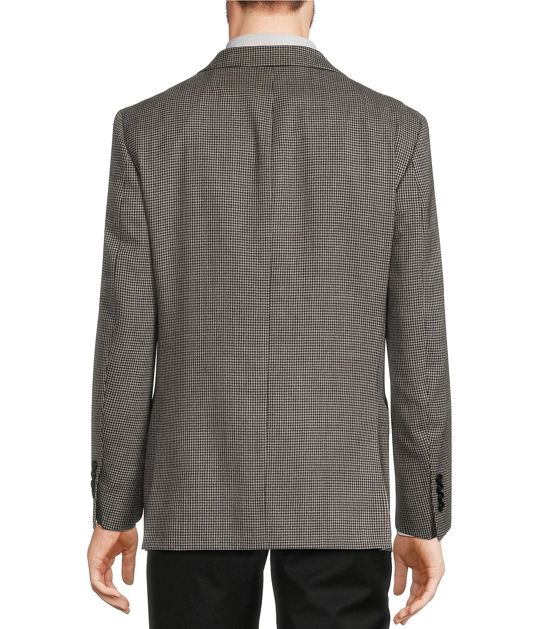 Hickey Freeman Classic Fit Houndstooth Pattern Sport Coat