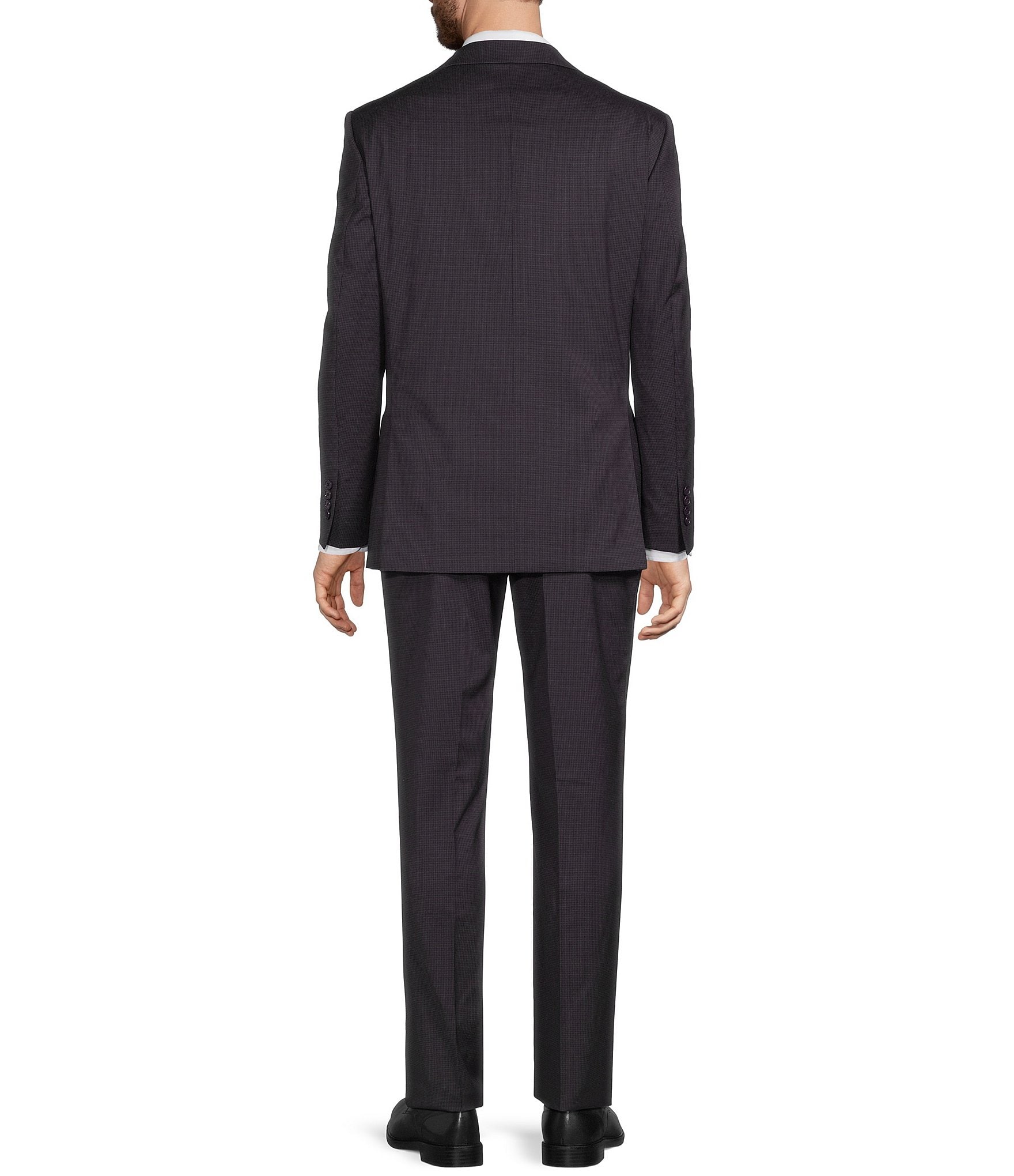 Hickey Freeman Classic Fit Mini Check Vented 2-Piece Suit