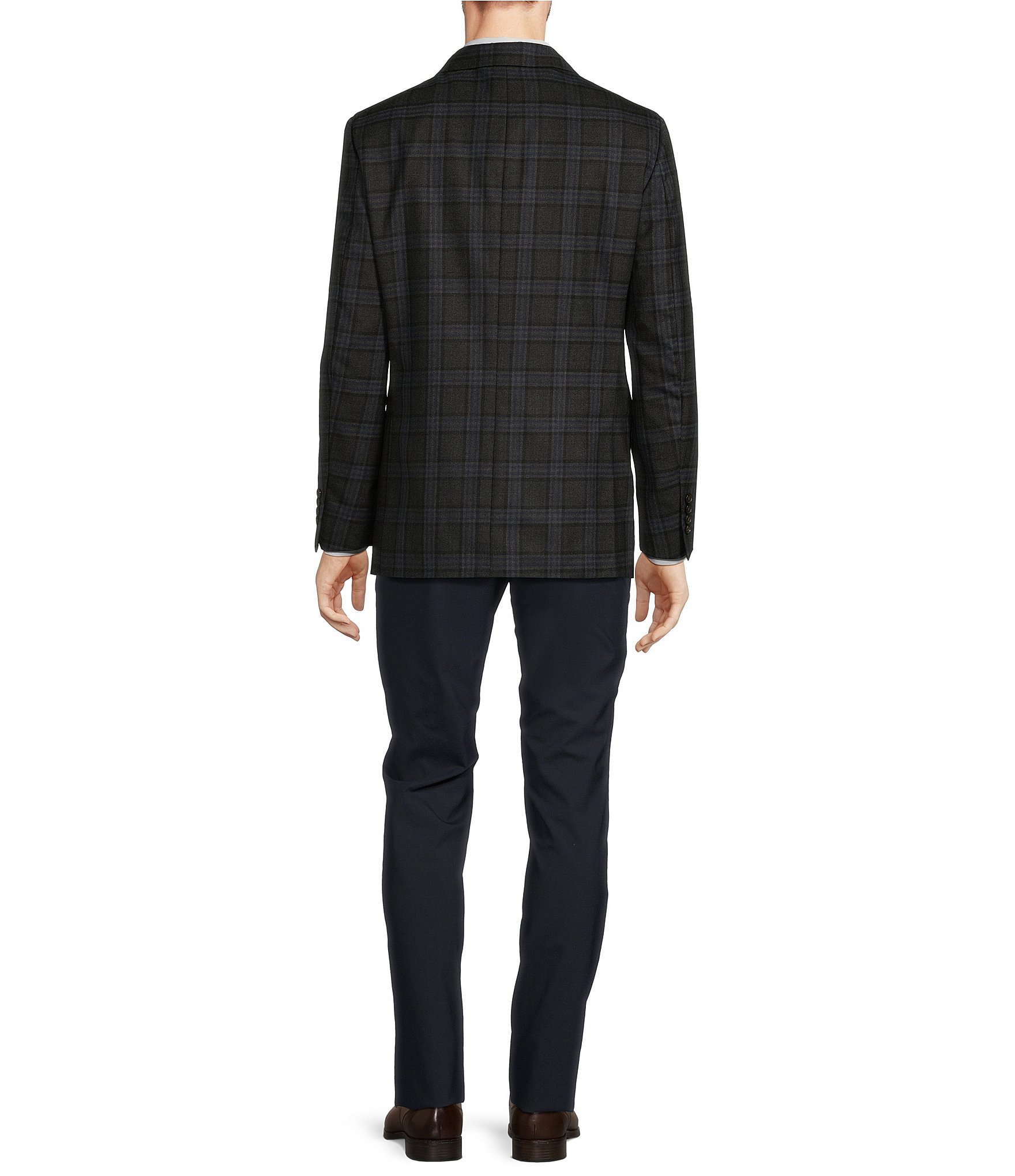 Hickey Freeman Classic Fit Plaid Pattern Sport Coat