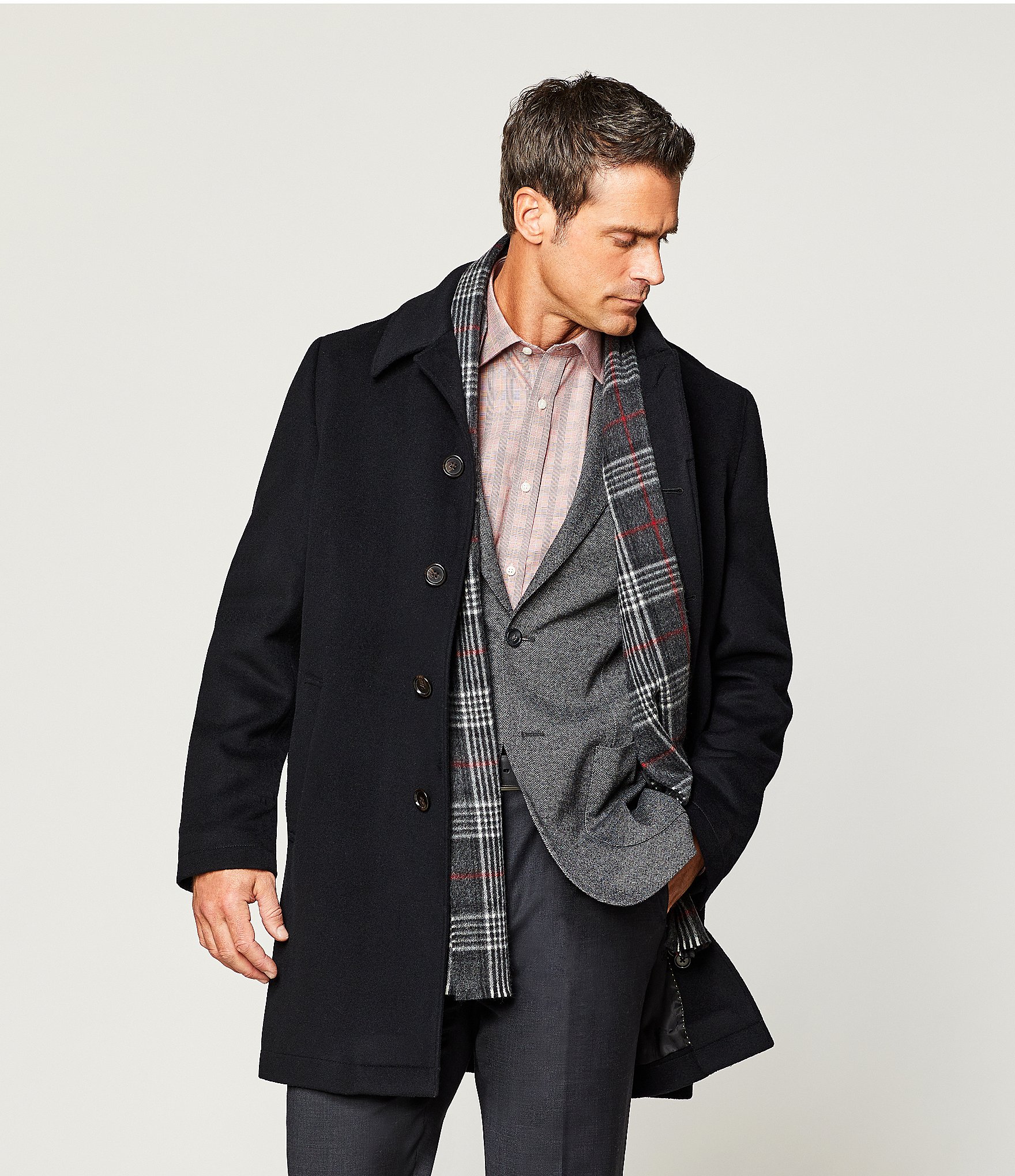 Hickey Freeman Henderson Wool Blend Solid Car Coat