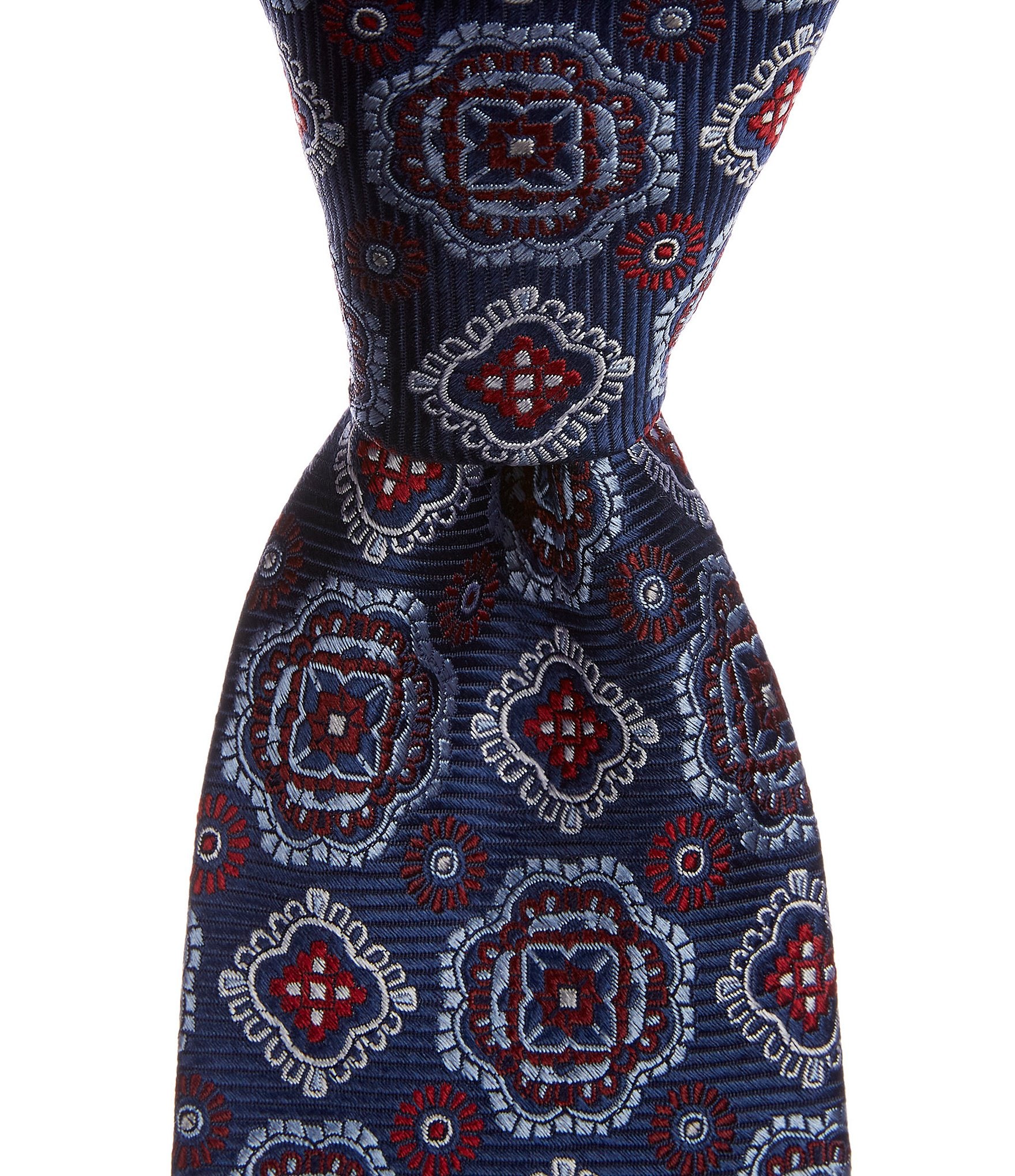 Hickey-Freeman USA outlet Men's Blue Brown Golden Paisley Finest Italian Silk Necktie