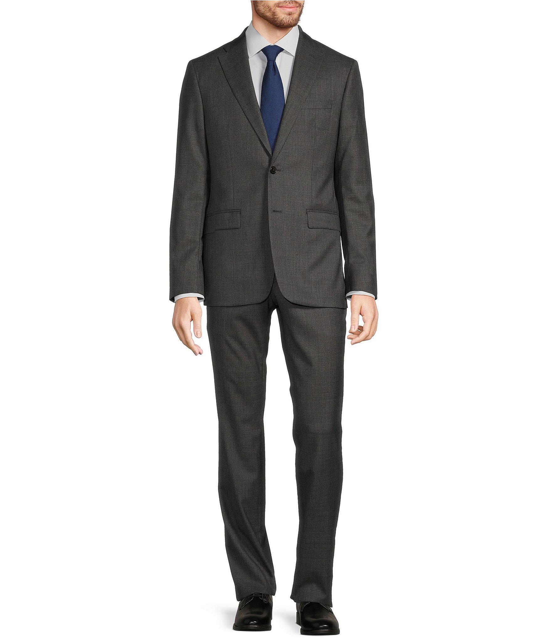 Hickey Freeman Modern Fit Flat Front Sharkskin Pattern 2-Piece Suit ...