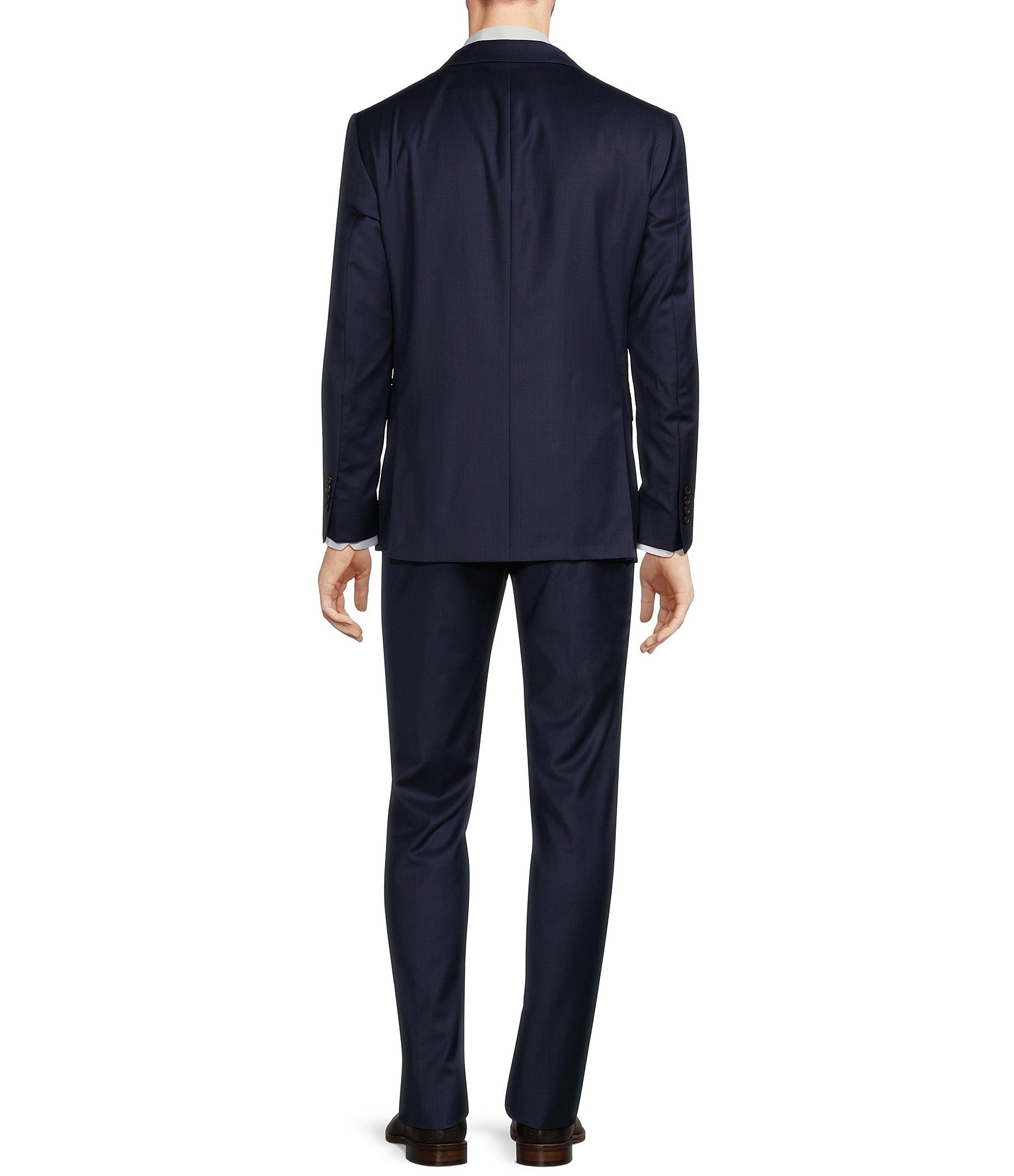 Hickey Freeman Modern Fit Flat Front Solid 2-Piece Suit