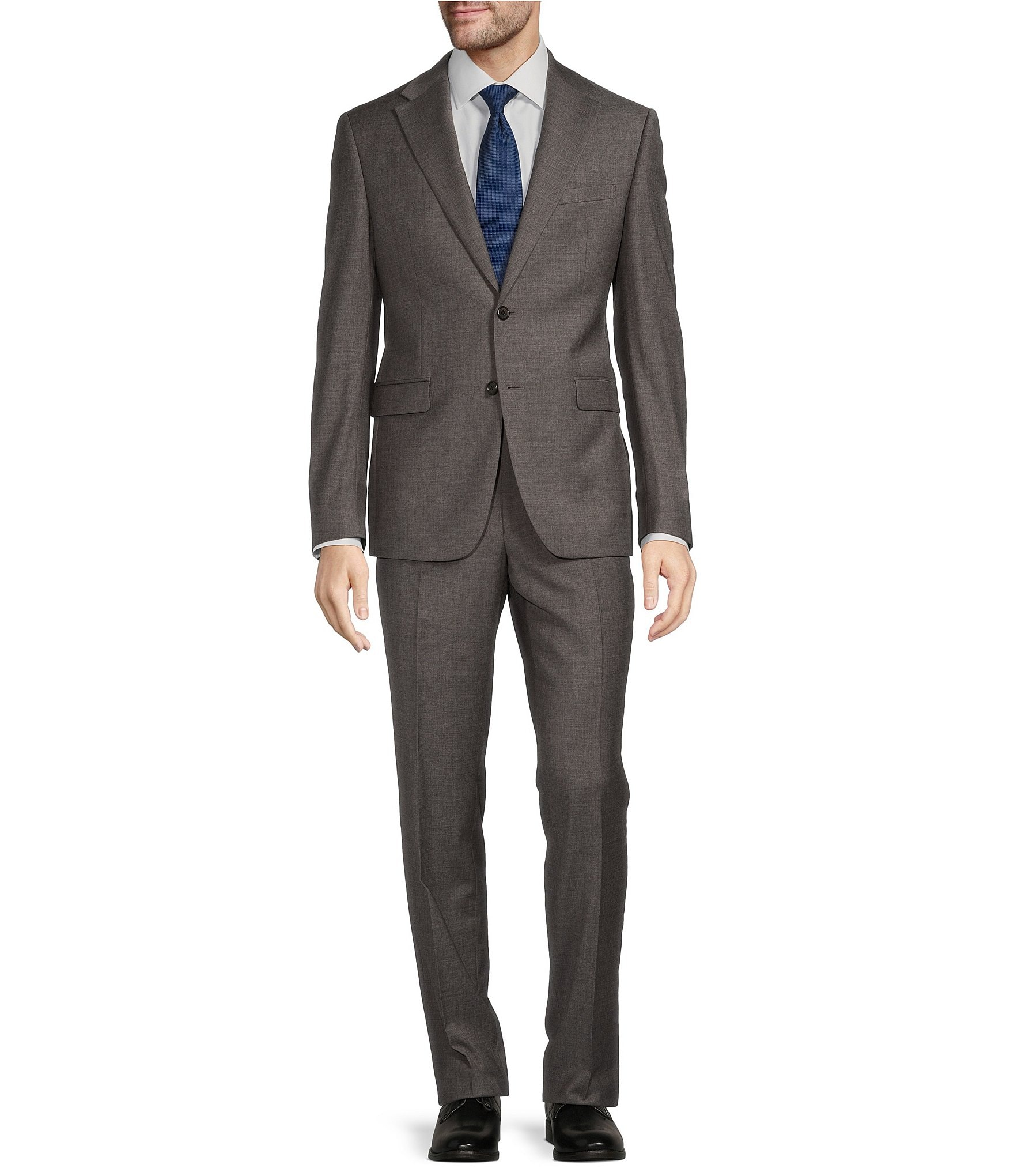 Hickey Freeman Modern Fit Flat Front Solid 2-Piece Suit | Dillard's