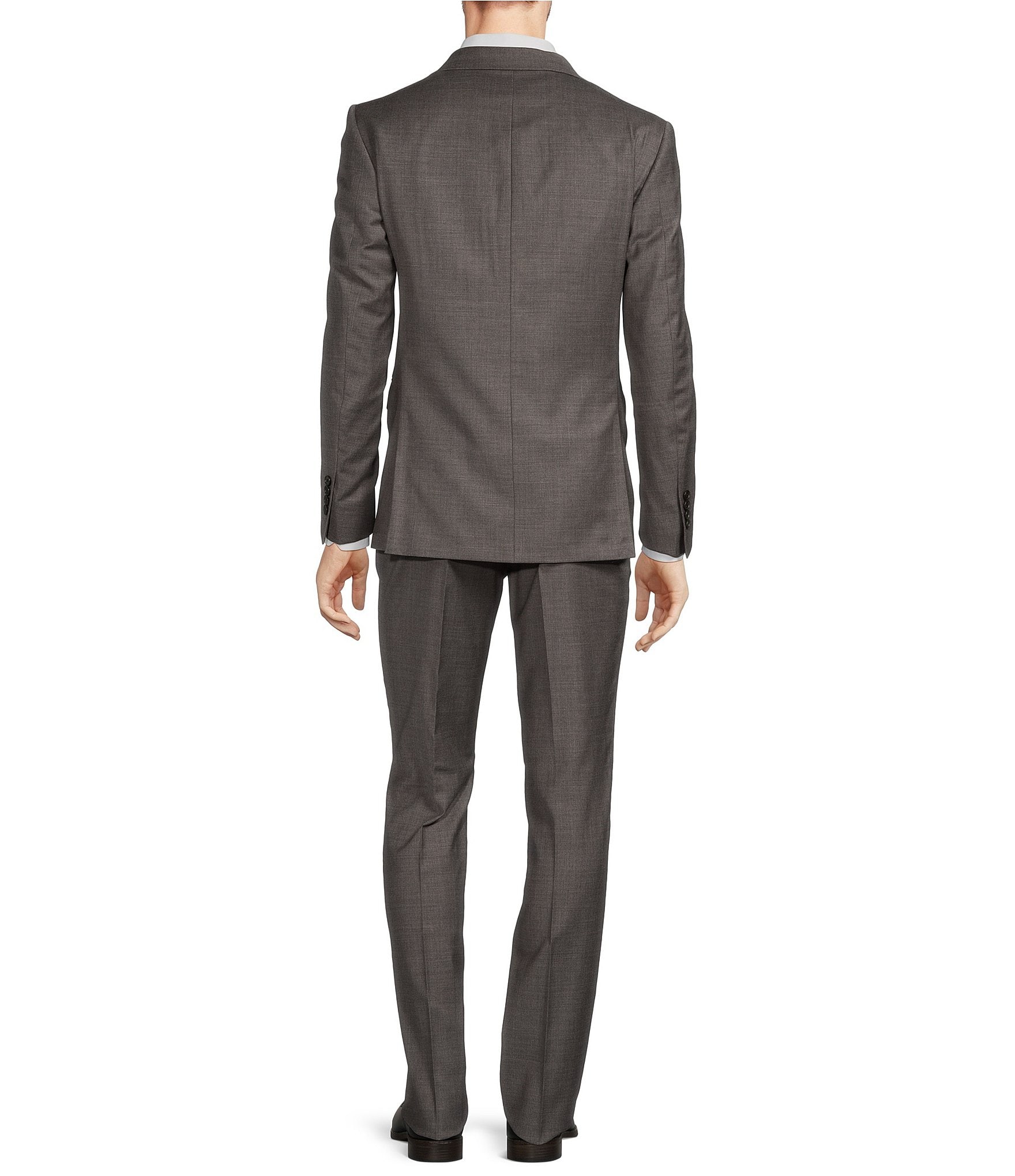 Hickey Freeman Modern Fit Flat Front Solid 2-Piece Suit