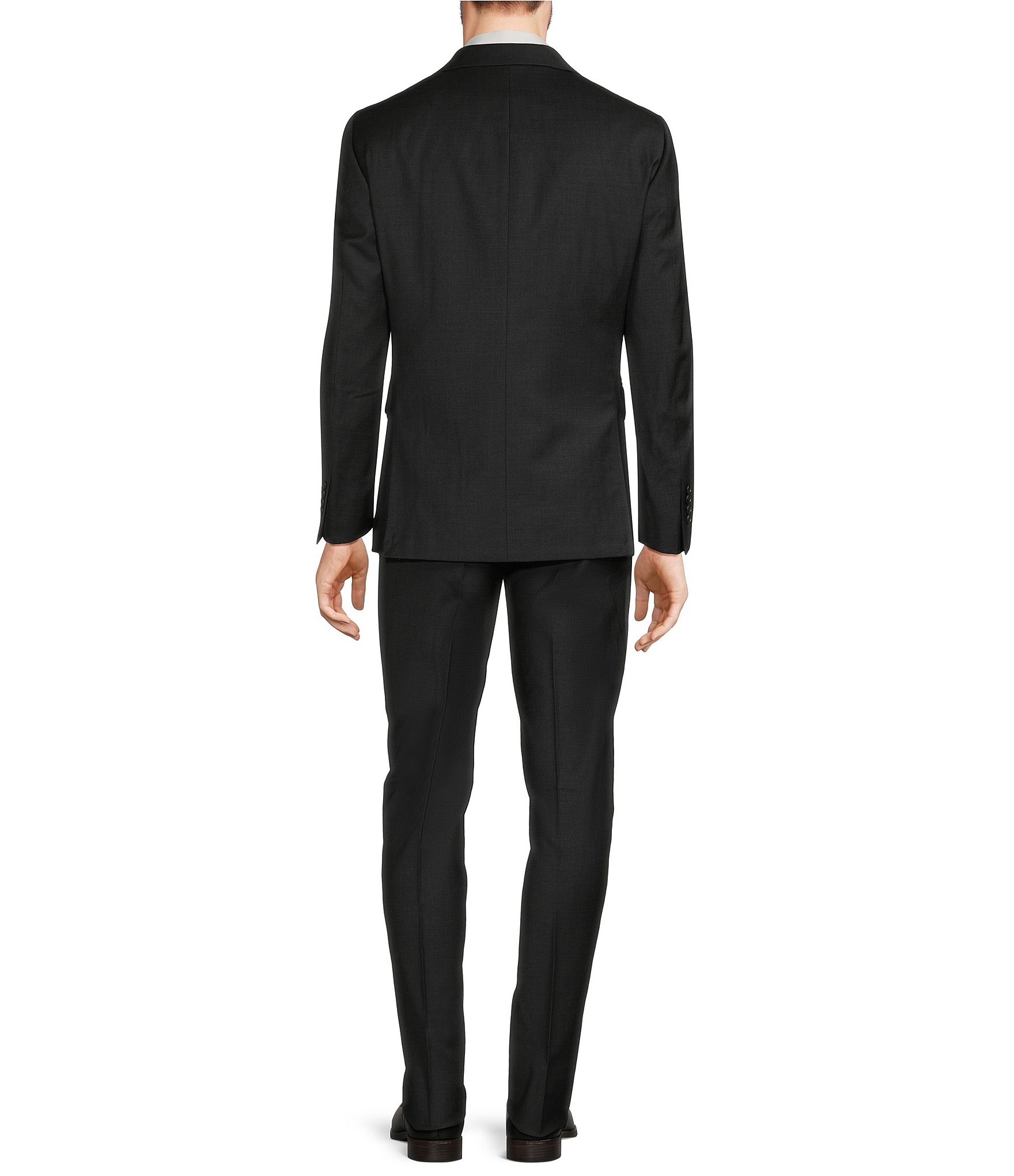 Hickey Freeman Modern Fit Flat Front Solid 2-Piece Suit