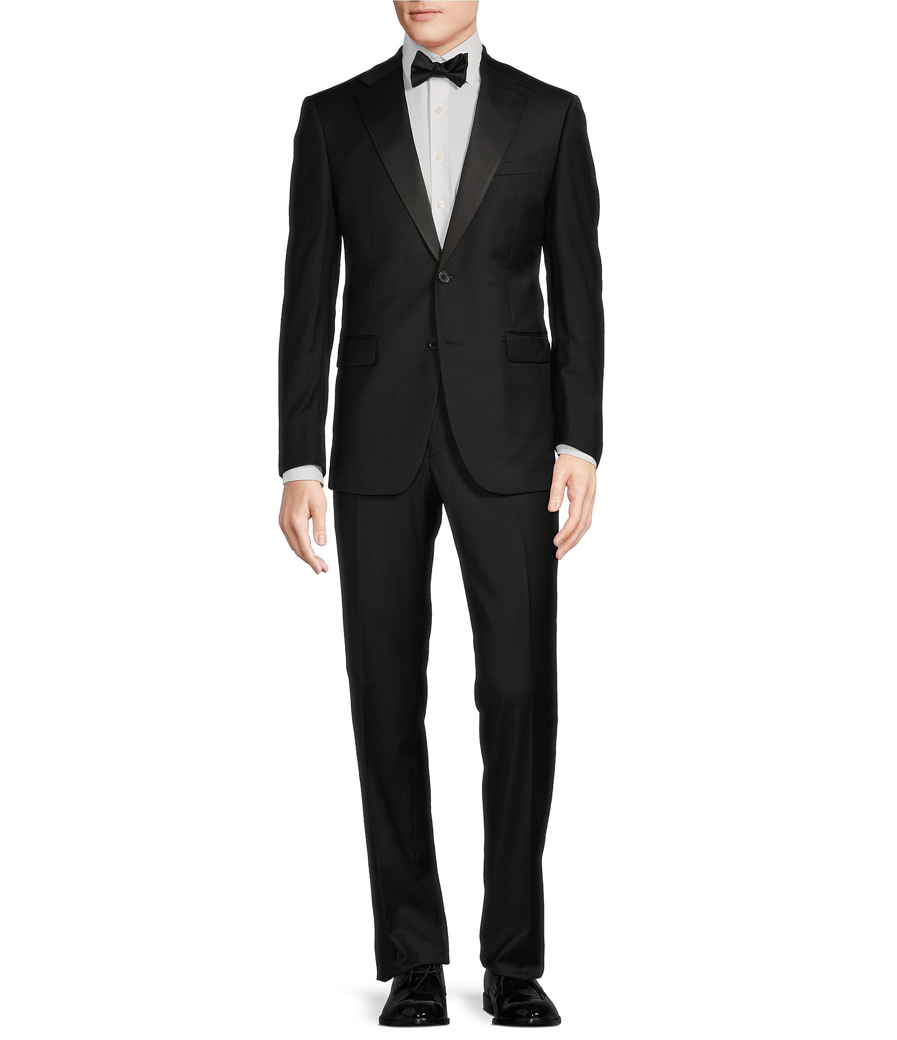 Hickey Freeman Modern Fit Flat Front Solid 2-Piece Tuxedo Suit | Dillard's